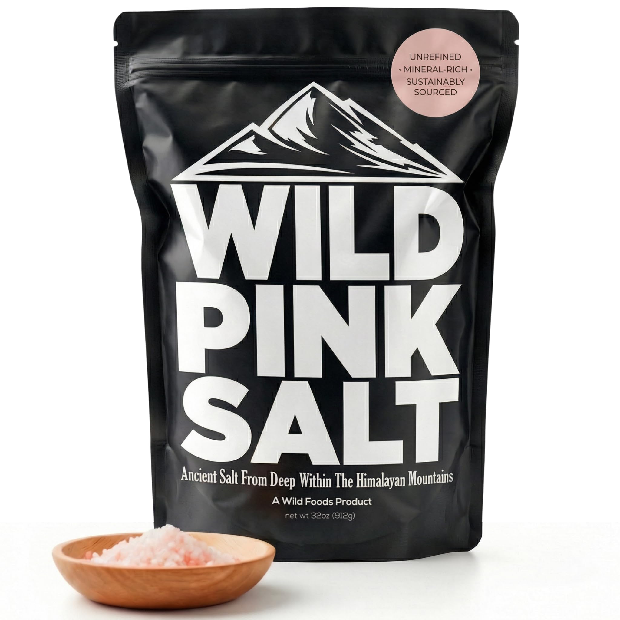 Wild Foods Pink Himalayan Salt, Fine Ground for Table and Cooking, 16 oz | 100% Real, Pure, Unrefined | Pink Himalayan Sea Salt with 80+ Minerals & Electrolytes, Small Batch, Ethically Sourced