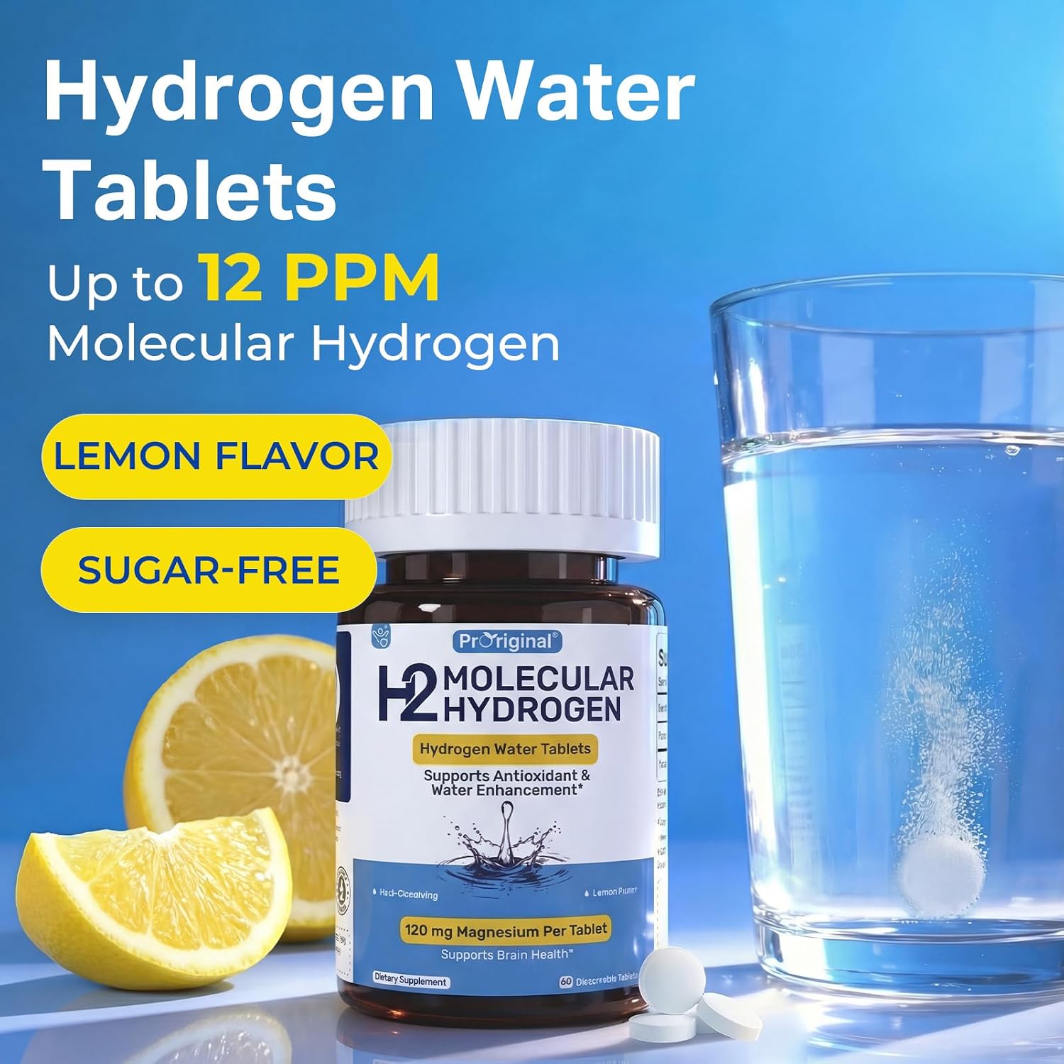 12 PPM H2 Hydrogen Tablets & Multi Enzyme Capsules with Probiotics | Daily Supplement Routine | 2 Items