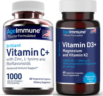 AgeImmune Immune Support with Brilliant D3+ Brilliant C+