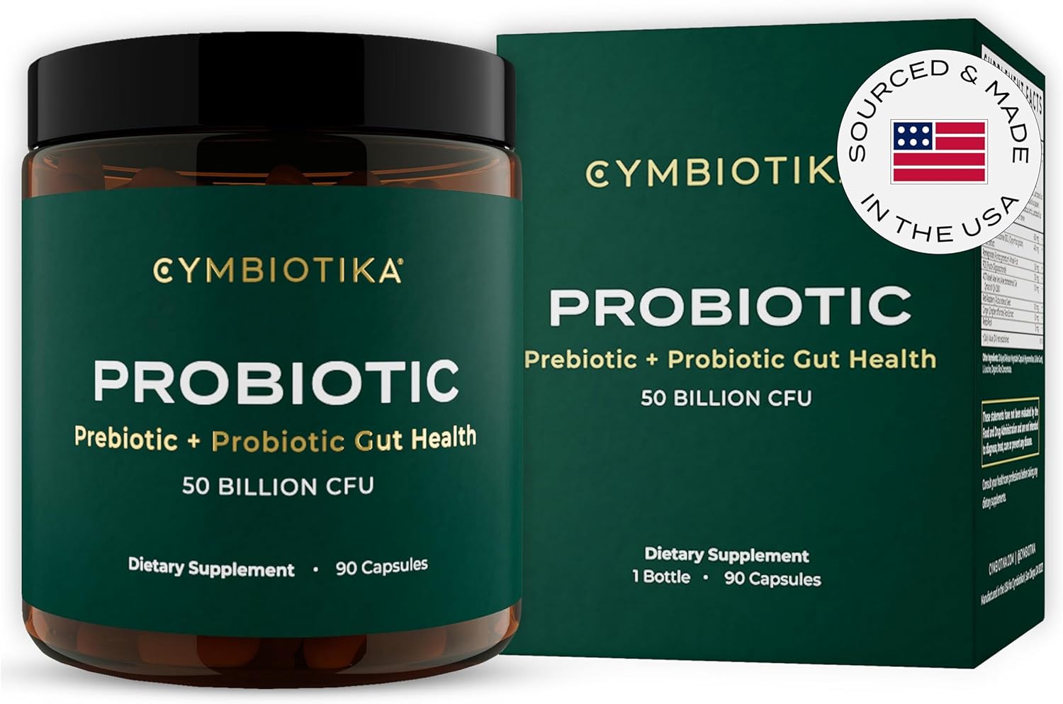 CYMBIOTIKA Probiotic + Prebiotic, 60 Billion CFU, 19 Strains for Gut