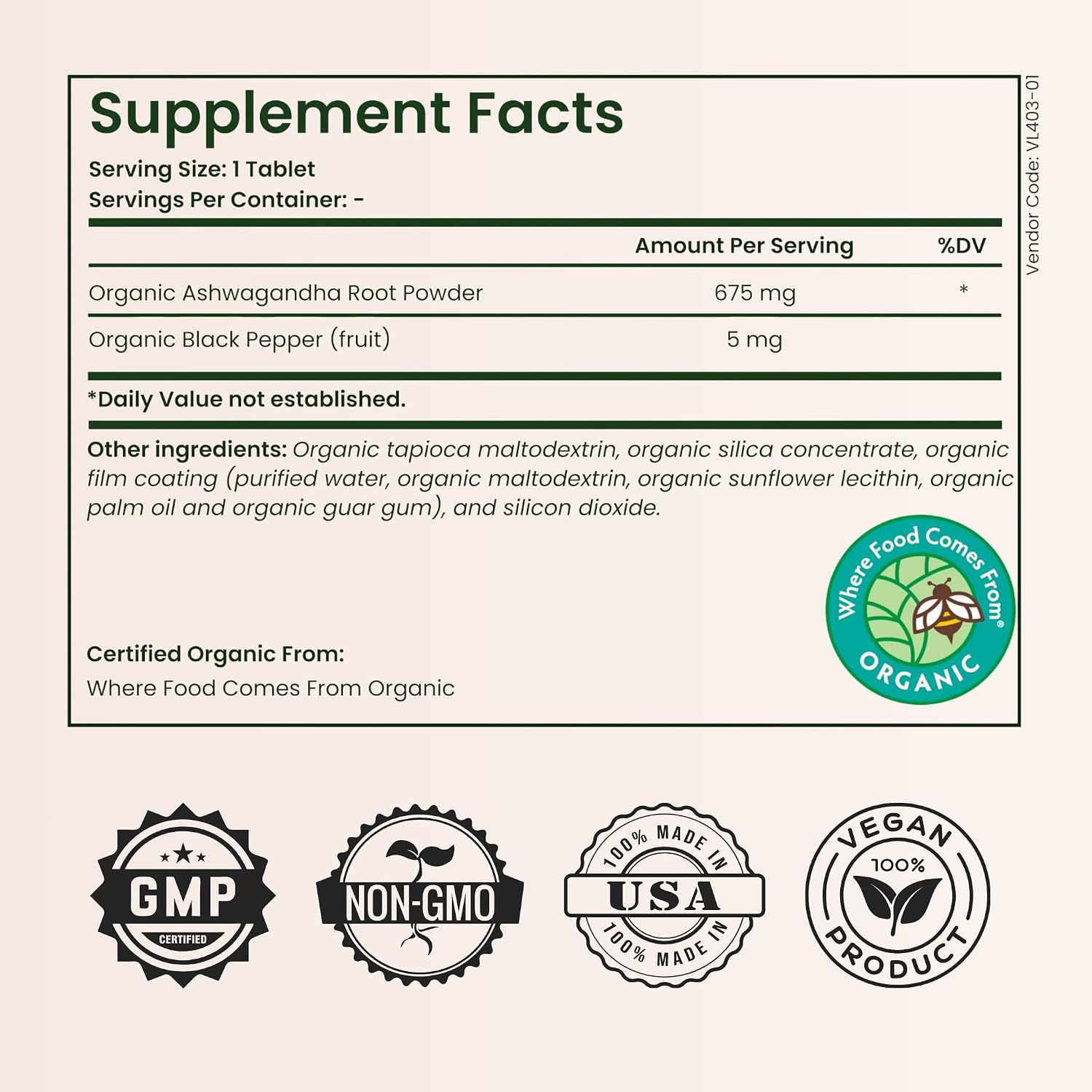 Ashwagandha 675mg - Organic Ashwagandha Supplement for Men & Women - Non-GMO Premium Adaptogen Herbal Supplement for Stress Management Support Restful Sleep Daily Energy & Focus Wellness Tablets