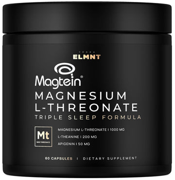 Triple Sleep Magnesium L-Threonate w. Apigenin, Theanine & Magtein Magnesium L Threonate - High Absorption Magnesium Supplement Capsules for Men and Women Magnesium Powder Pills TERRA ELMNT buy supplements Au