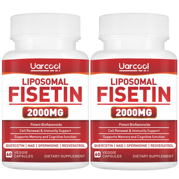 Uarcool Fisetin Supplement 2000mg for Healthy Aging and Longevity, Skin Health, Brain - Soy Free, Vegetarian - 60 Softgels(2 Bottles) UarcoolBuy Supplements Australia
