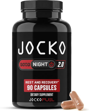 Jocko Fuel Good Night Sleep Aid for Adults - Sleeping Pills for Rest & Recovery, Non-Habit Forming with Tart Cherry Extract, L-Theanine, Lavender, & Lemon Balm (90 Capsules) Packaging May Vary