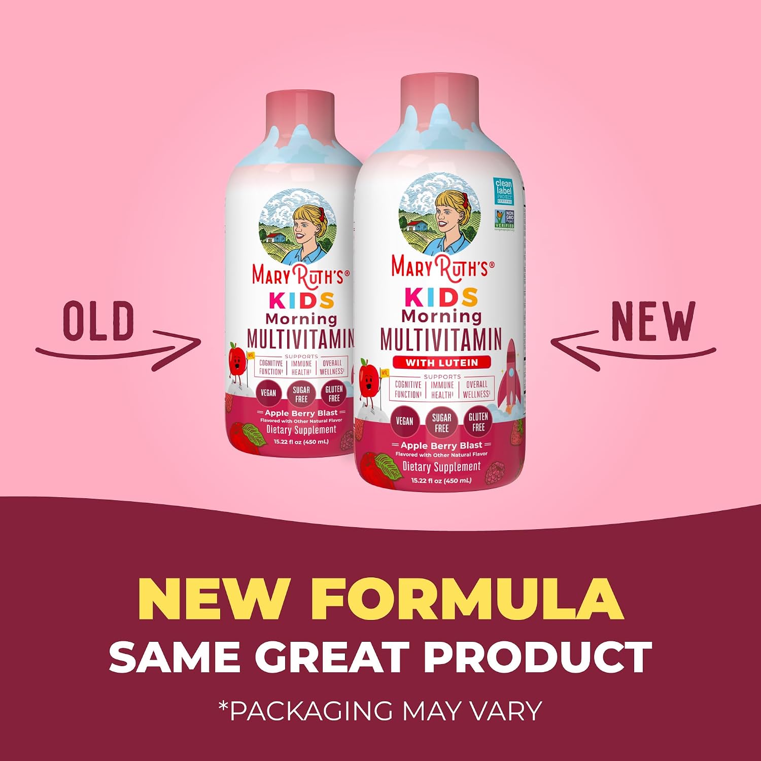 MARYRUTH'S Liquid Morning Multivitamin for Kids | Kids Multivitamin | Immune Support Supplement | Vitamin C | Vitamin D | Essential Nutrients | Vegan | 30-180 Servings | 15.22 fl oz