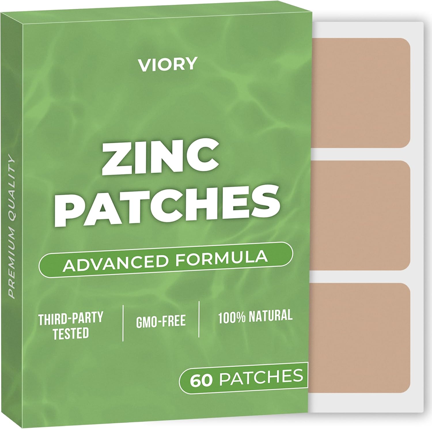 Zinc Patches (Pack of 60) - 100% Natural Patch for Women and Men | With Biotin, Immune & Body Support, Enhanced Formula