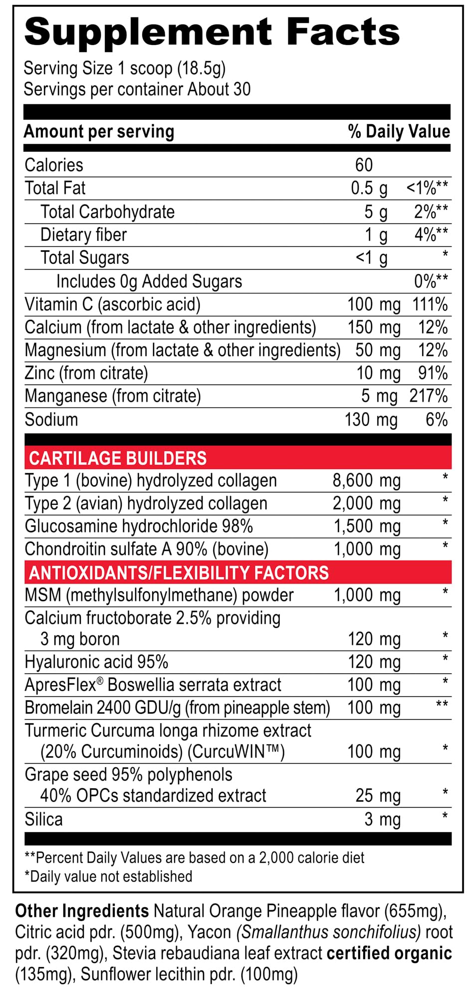 Vibrant Health, Joint Vibrance, Comprehensive Joint and Cartilage Support, Orange Pineapple, 21 Servings
