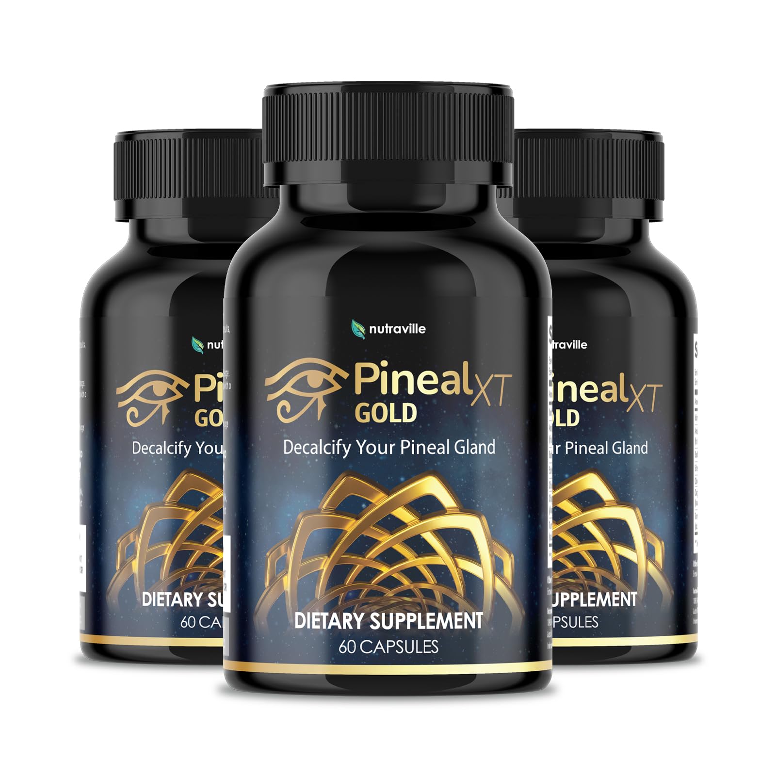 Pineal XT Gold Pineal Gland Supplement, Third Eye Awakening | Focus and Memory Supplement for Brain, 7 Powerful Ingredients Detox and Activate Your Pineal Gland, 30 Count, 1 Daily