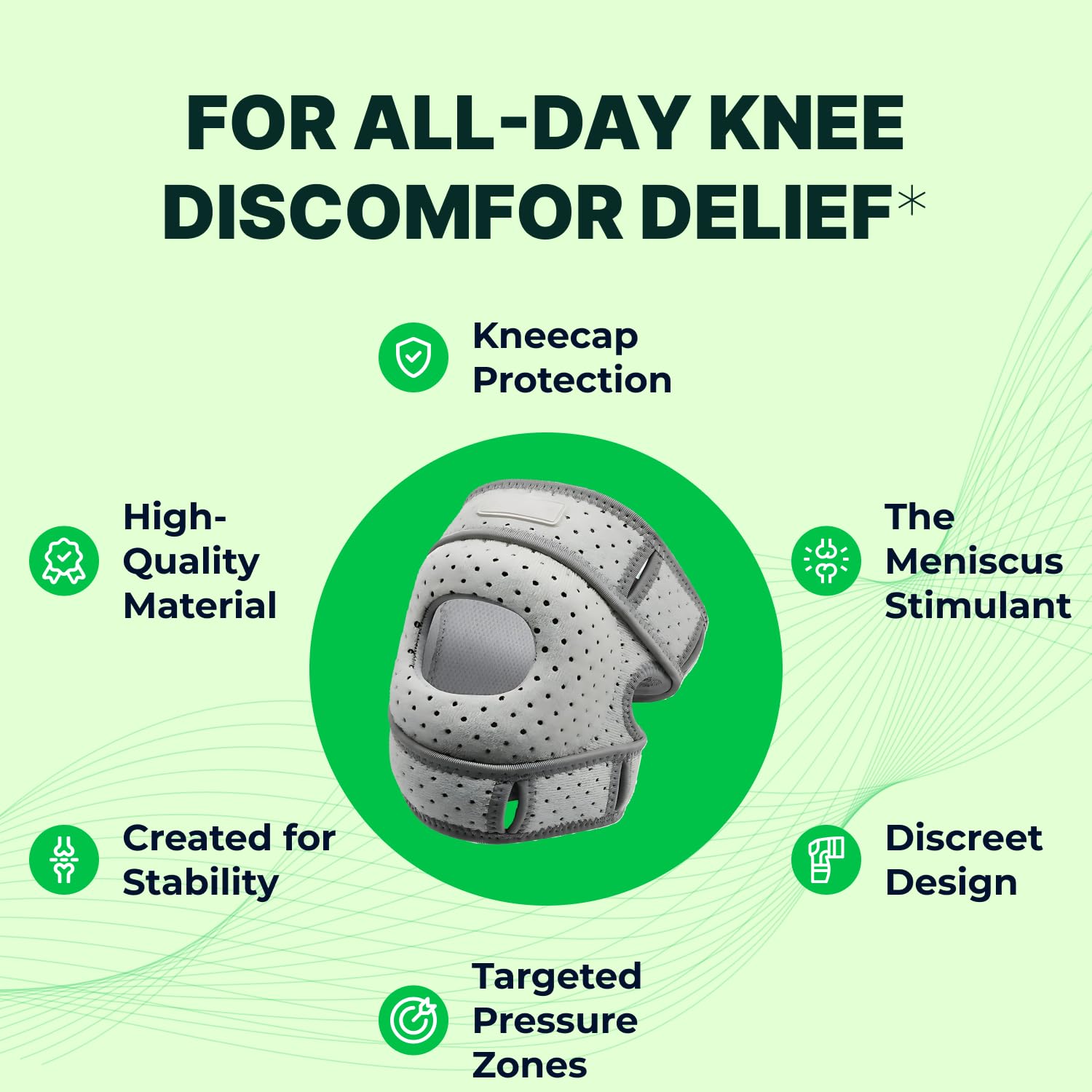 Wellnee Knee Brace with Silicone Padding - Wellknee Compression Sleeve for Men & Women - Joint Support that Massages & Boosts Circulation During Walking, Running & Exercise