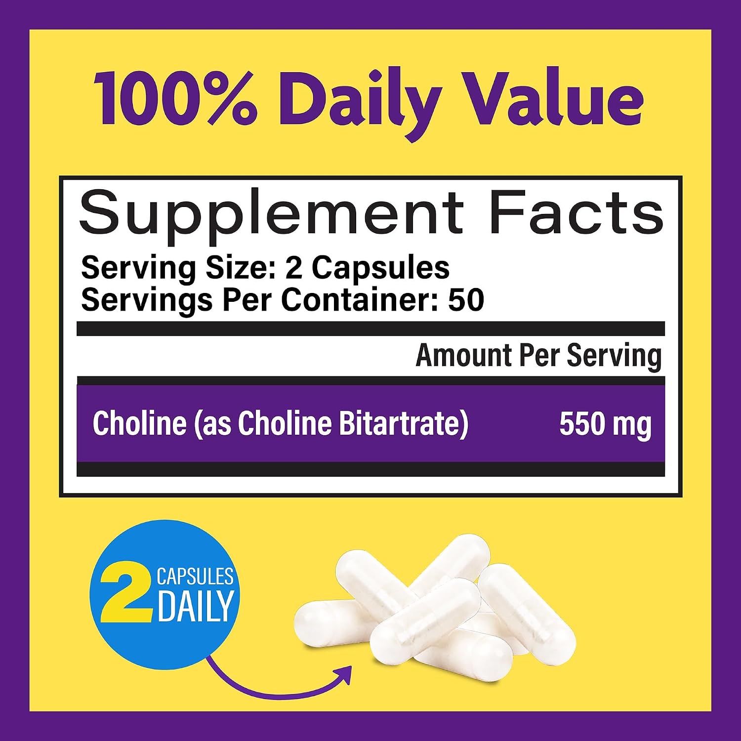 InnovixLabs Choline & Magnesium Bundle Choline Bitartrate 550mg (100 Capsules) Advanced Magnesium (150 Capsules). Supports Memory, Mood, Brain Health & Boost Cognitive.*