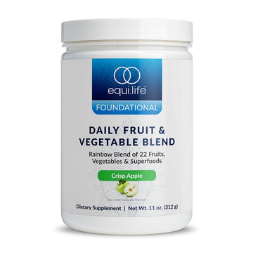 Equilife Daily Fruit & Vegetable Blend, Superfood Antioxidant Supplement, Crisp Apple Flavor with Vitamin C, Fiber, and 9 Essential Amino Acids, Supports Energy, Low Sugar, Vegan, 30 Servings Tub EquilifeBuy Supplements Australia