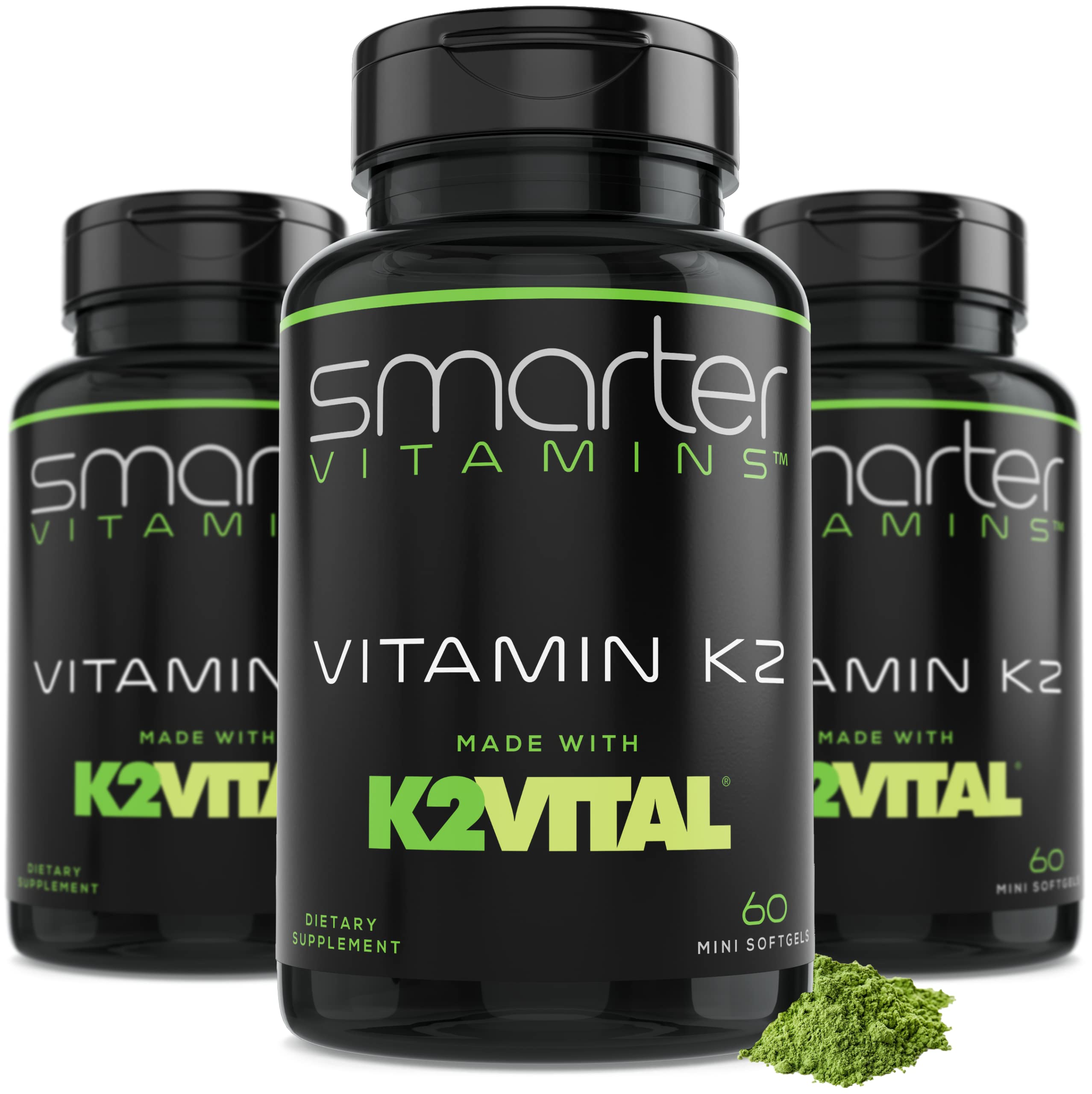 Vitamin K2 MK7 100mcg with K2VITAL for Bone & Heart Support – 60 Softgels | Made with K2VITAL MK-7 and kale powder in convenient liquid softgels for daily vitamin K2 supplementation.