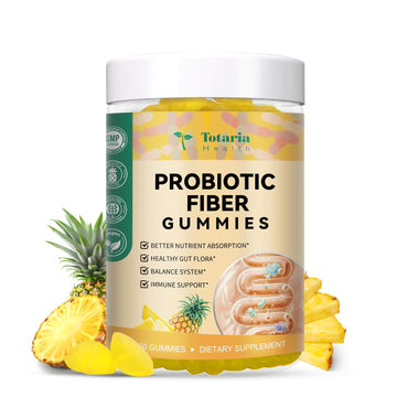9-in-1 Probiotic Prebiotic Fiber Gummies for Adults & Teens, Fiber Supplement Pro with 5 Billion CFU Bacillus Coagulans, Psyllium Husk, FOS, Inulin, ACV for Digestion