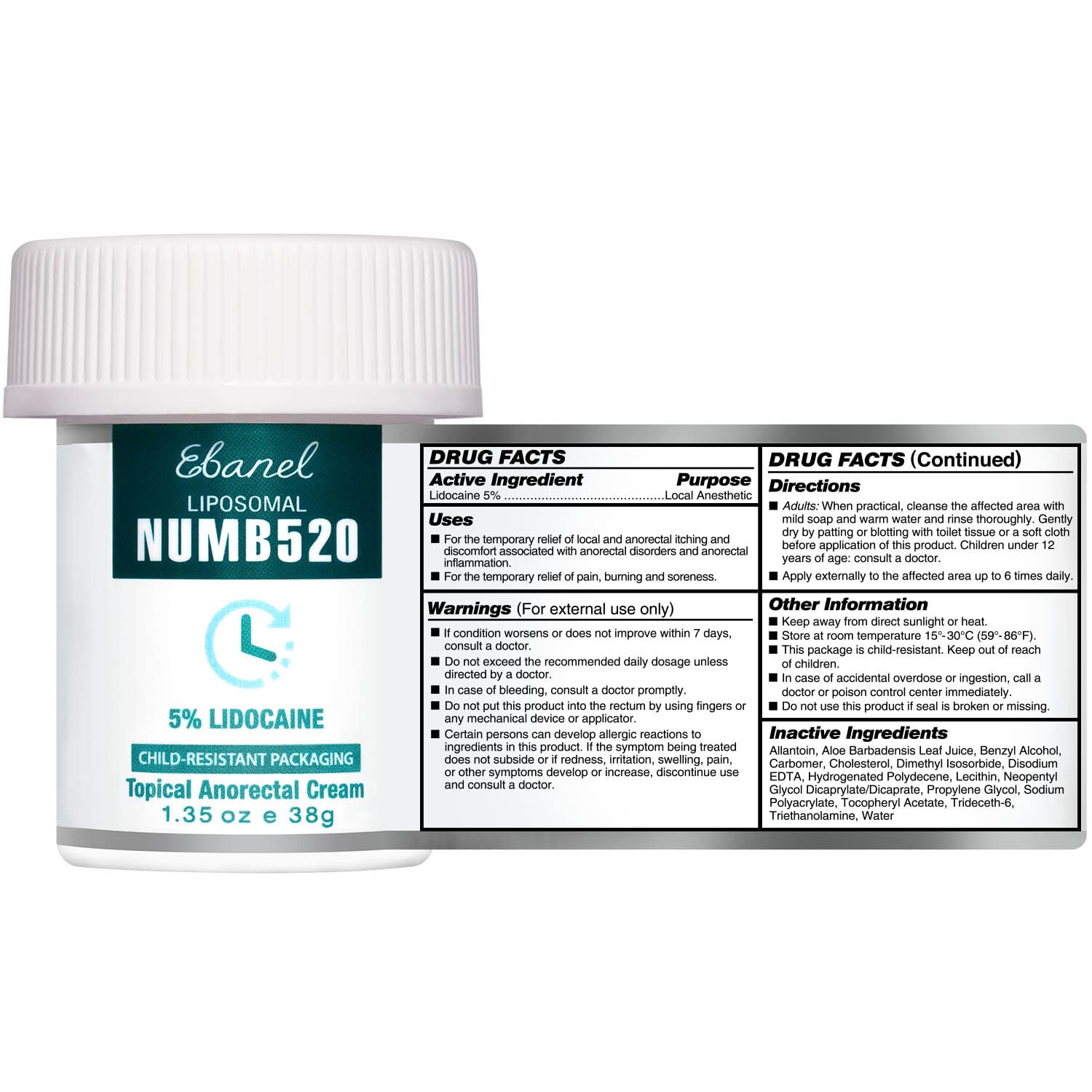 Ebanel Bundle of Lidocaine Numbing Cream, and Advanced Silicone Scar Gel 1 Oz