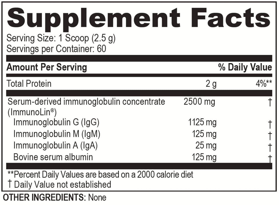 Brain Basics Ultra Pure IgG Supplement - Dairy-Free Supplement IgG-Immunolin Powder, Blended Vitamin & Mineral Supplements, 150g, 60 Servings Brain BeanBuy Supplements Australia
