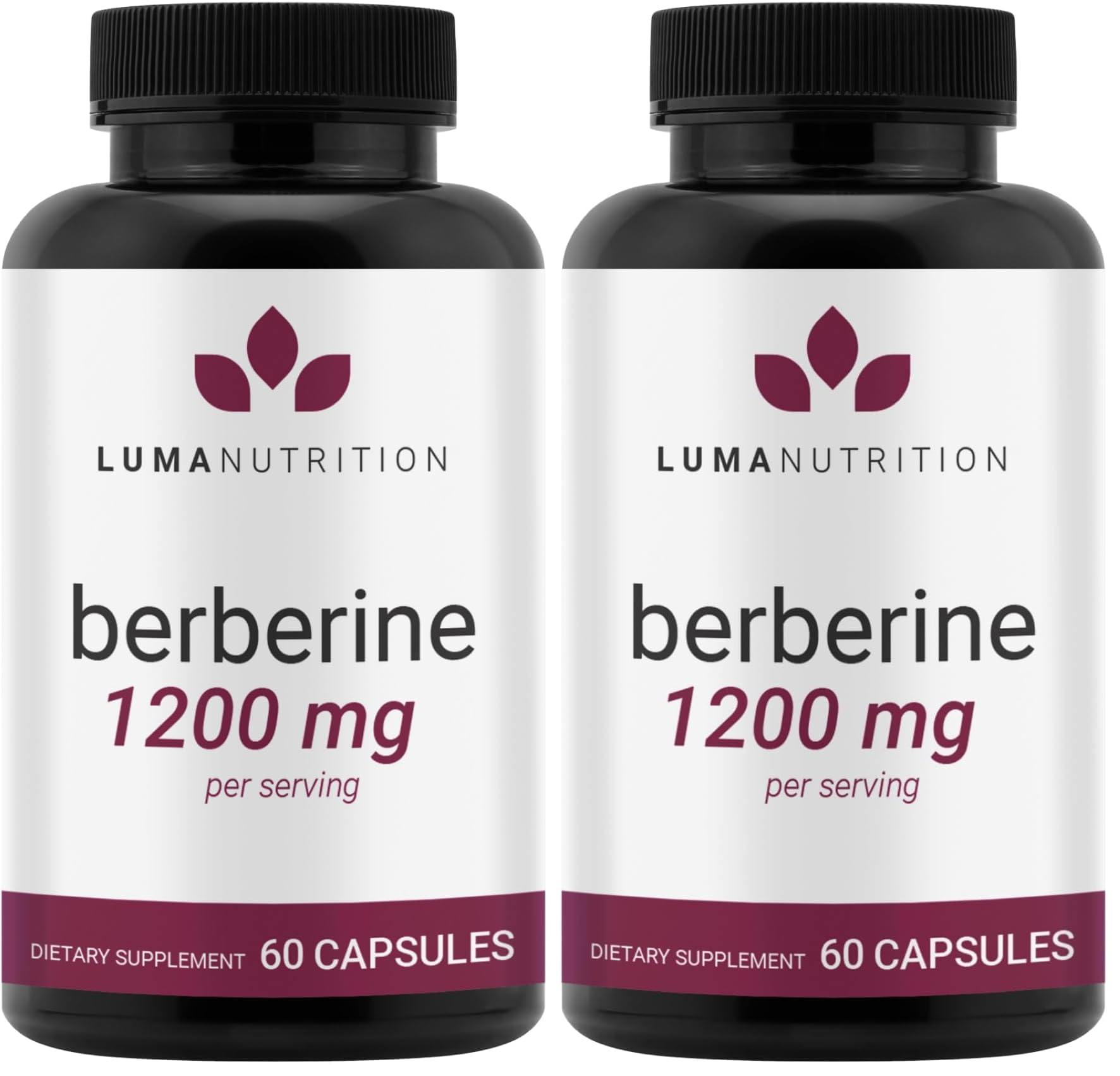 Luma Nutrition Pure Berberine Supplement - Berberina 1200mg - 60 Capsules