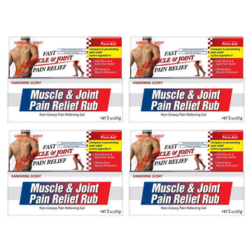 Pure-Aid Muscle & Joint Pain Relief Rub, Fast Relief from Minor Arthritis, Backache, Muscle & Joint Pain Non-Greasy Cream, 2oz (4pk) Pure-AidBuy Supplements Australia