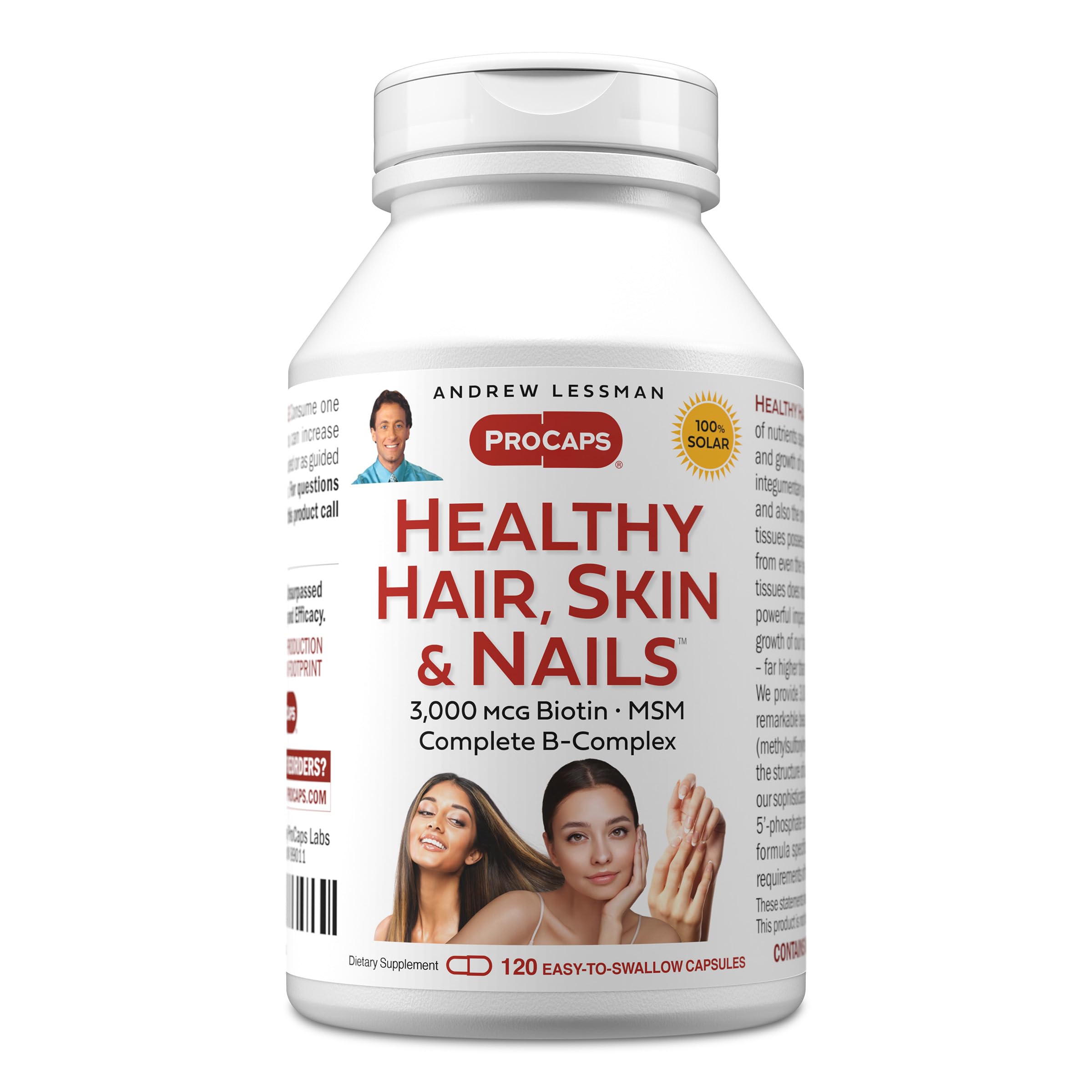 Andrew Lessman ProCaps Healthy Hair, Skin & Nails 60 Capsules | Biotin, Marine Collagen Peptides, MSM & Silica to support Keratin, Collagen and healthy connective tissue.