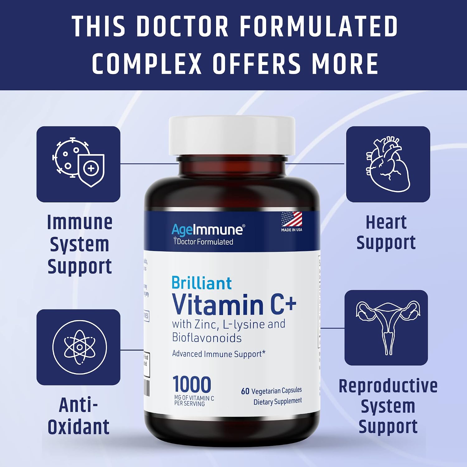 AgeImmune Immune Support with Brilliant D3+ Brilliant C+