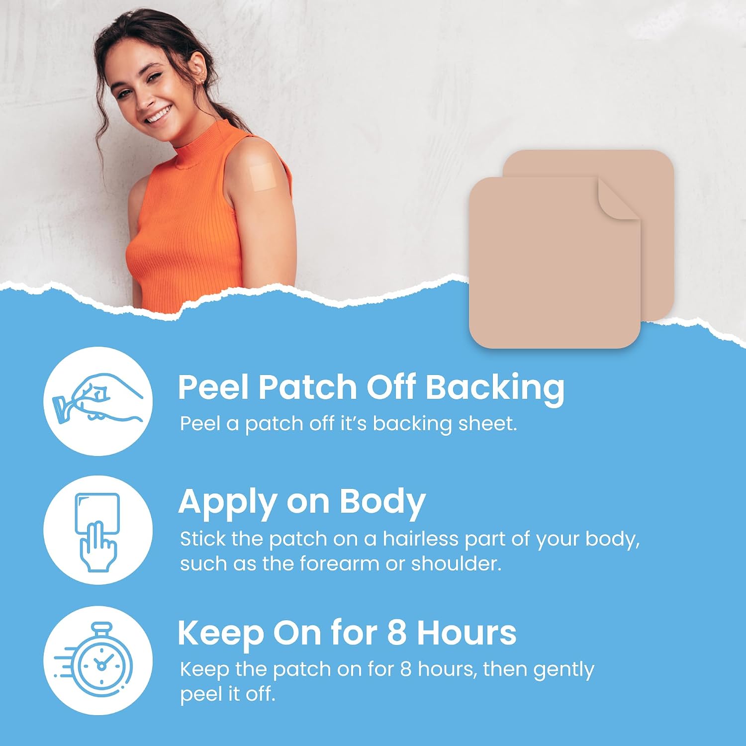Collagen Patches (Pack of 60) - 100% Natural Patch for Women and Men | Body & Skin Support, With Glutathione, Firming, Focus, Energy, Enhanced Formula