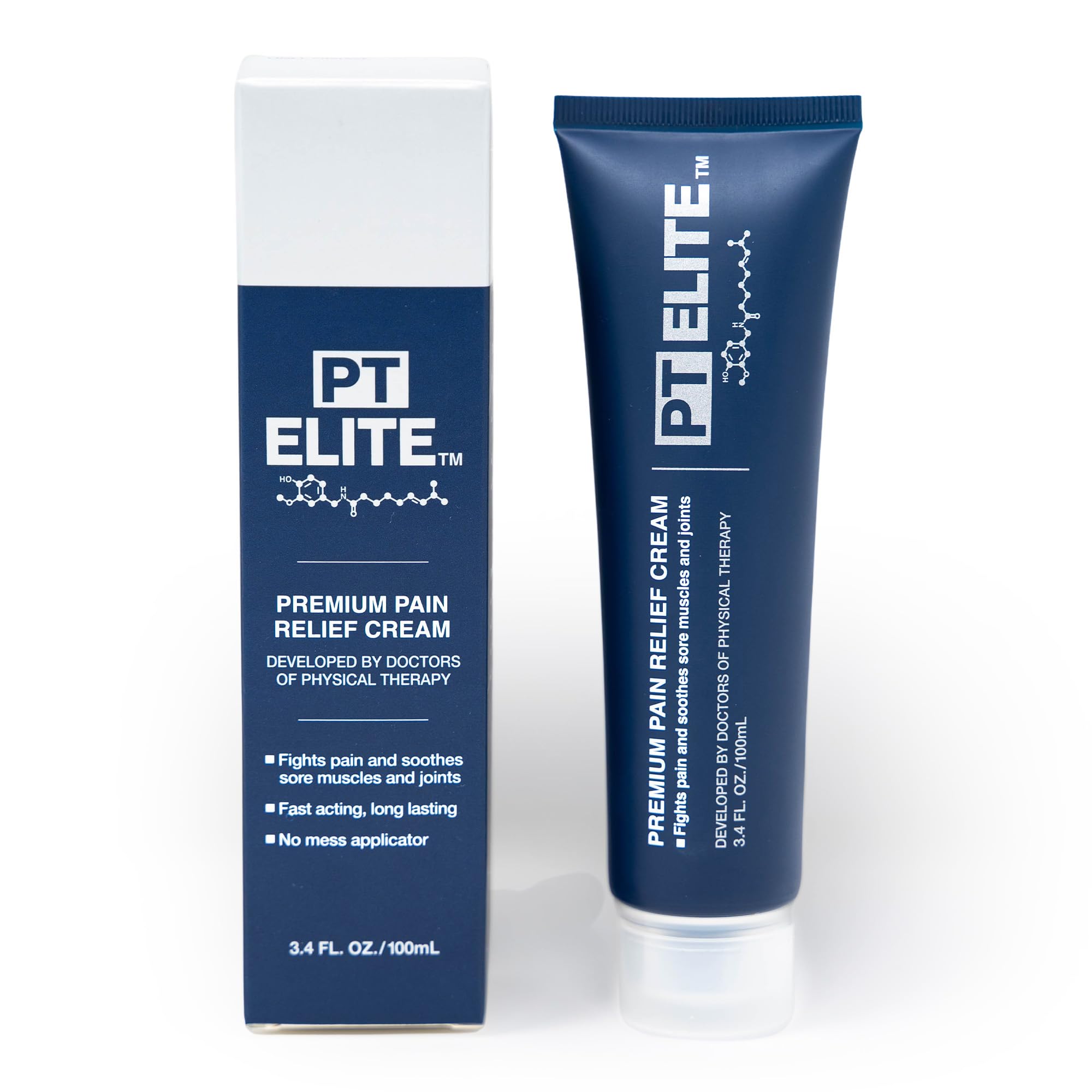 PT Elite Premium Pain Relief Cream, with Capsaicin, Menthol & Arnica, Arthritis, Knee, & Back Pain Relief, Soothes Sore Muscles & Joints, Reduces Stiffness, Non-Greasy, Topical Analgesic, 3.4 oz PT EliteBuy Supplements Australia