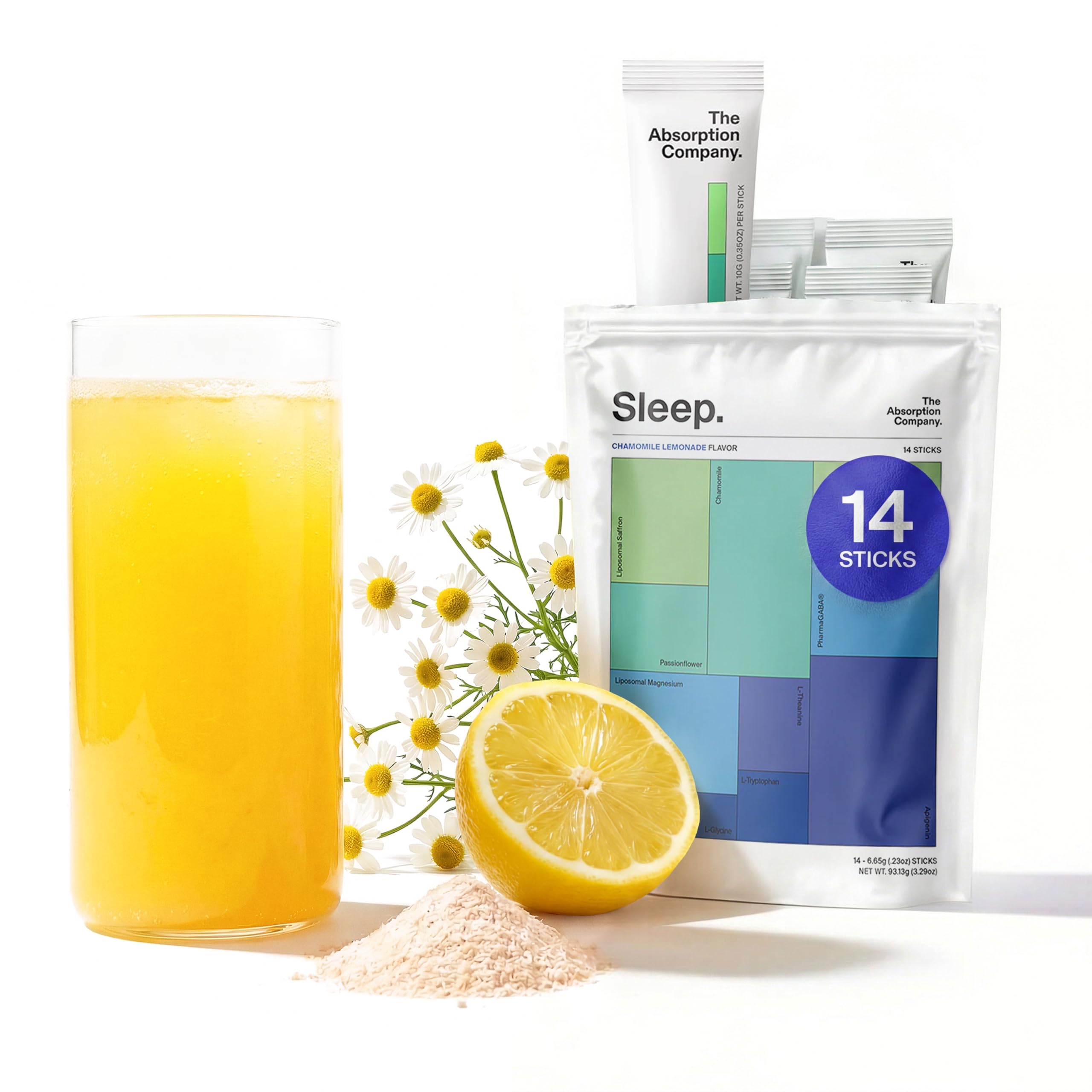 The Absorption Company Sleep Aid Powder - Calming Drink Mix Packets - 7PK
