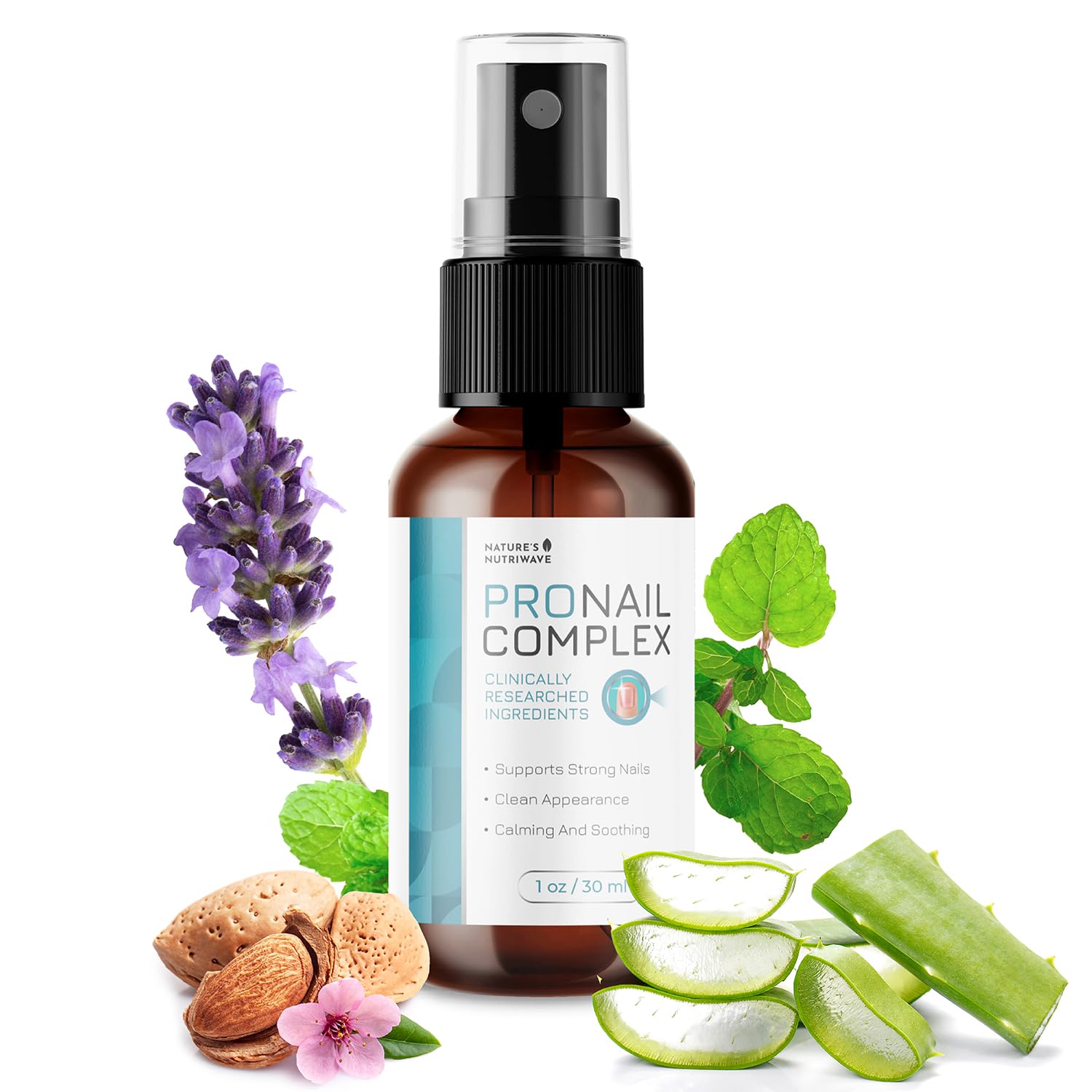 Pronail Complex Spray – Botanical Nail Formula, USA Made – 1 Month Supply | Topical spray for toe & fingernails, botanical | Original extra-strength formula | Fast, no-touch application