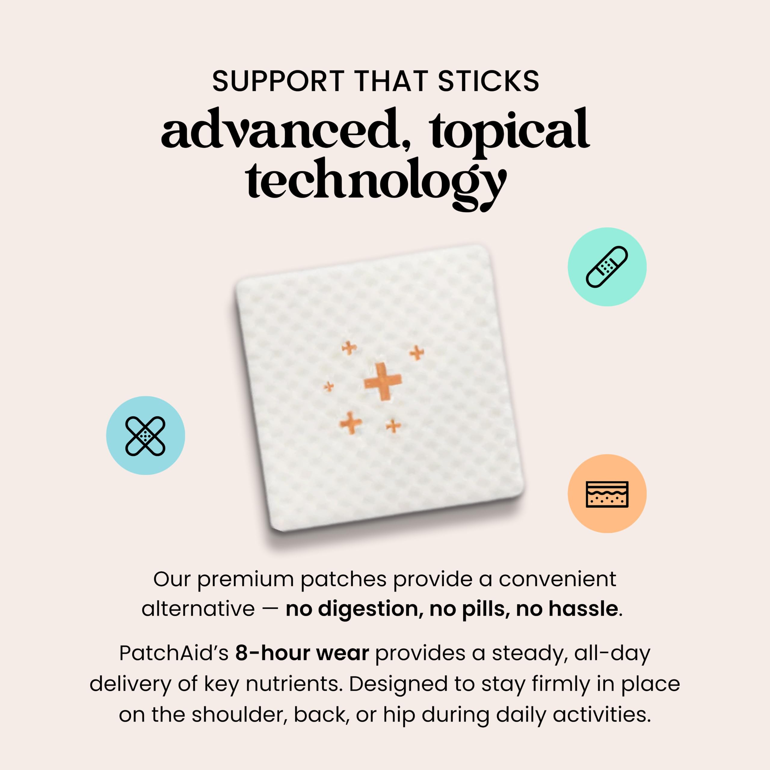 PatchAid Multi Plus Topical Patch (Pack of 2) | Daily Energy & Wellness Support, 27 Essential Vits Including Iron, B12, and Calcium, 8-Hour Wear & Slow Release, 60 Day Supply