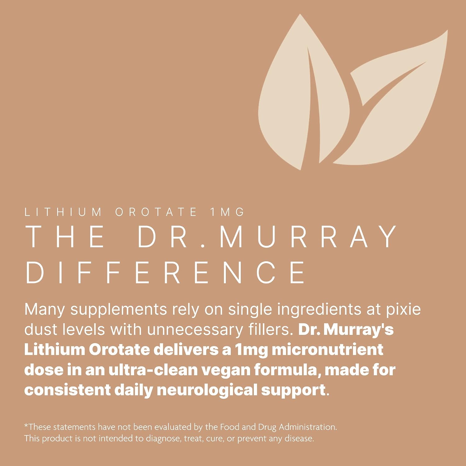 Dr. Murray's Ultra Clean Lithium Orotate 1mg Vegan Capsules - Supports Mood Balance | Cognitive Resilience | Nervous System Health | Emotional Well-Being | 90 Count