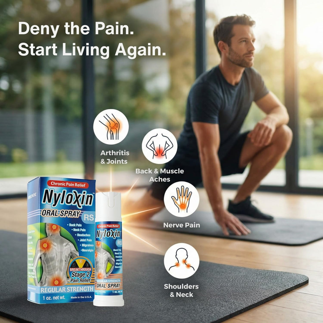 Nyloxin Oral Spray Arthritis Pain Relief, Professional Grade Pain Reliever for Back, Nerve, Knee, Foot, Muscle and Joint Pain Relief and Neuropathy Support (1 oz) (Orange Flavor) NyloxinBuy Supplements Australia