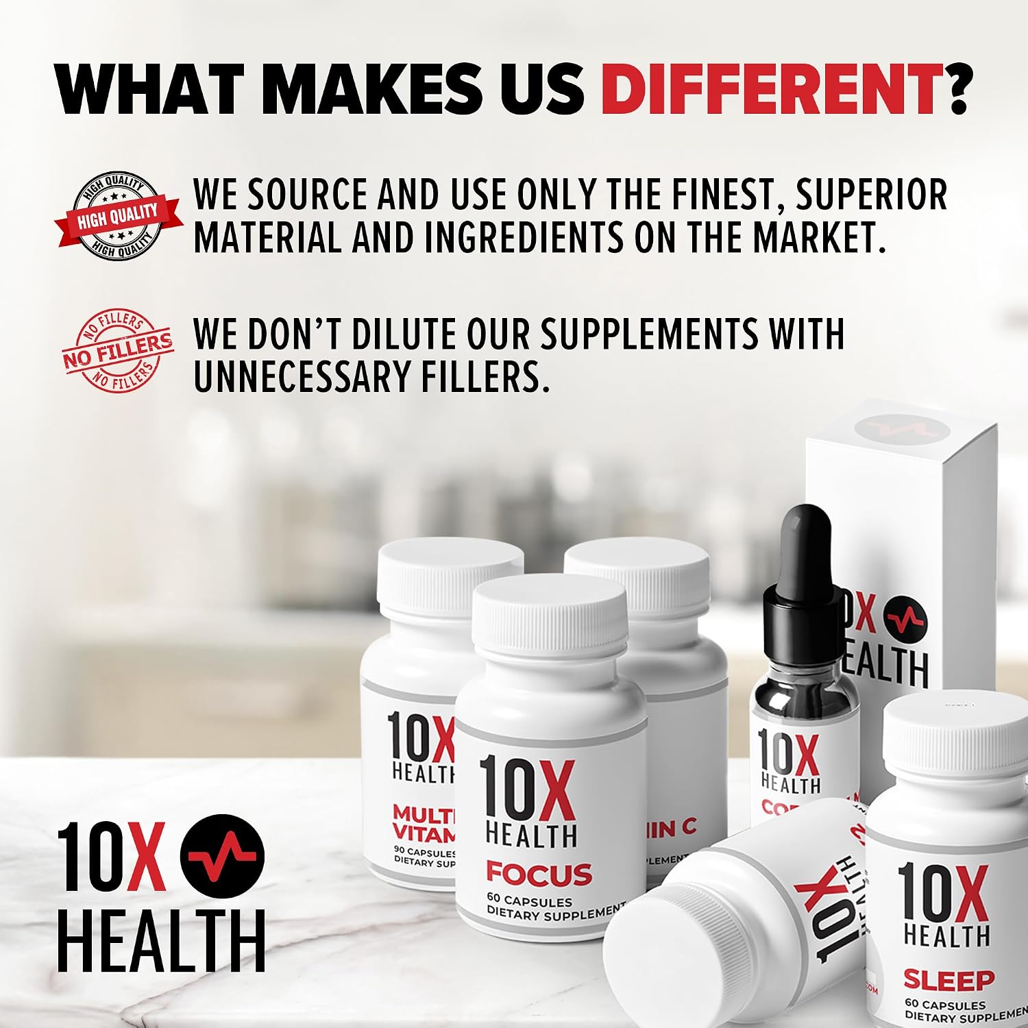 10X Health Calm Drops - AM Calm + PM Sleep Kit | L-Theanine & GABA Liquid Drops + Magnesium, L-Theanine & Melatonin Capsules, 2-Pack