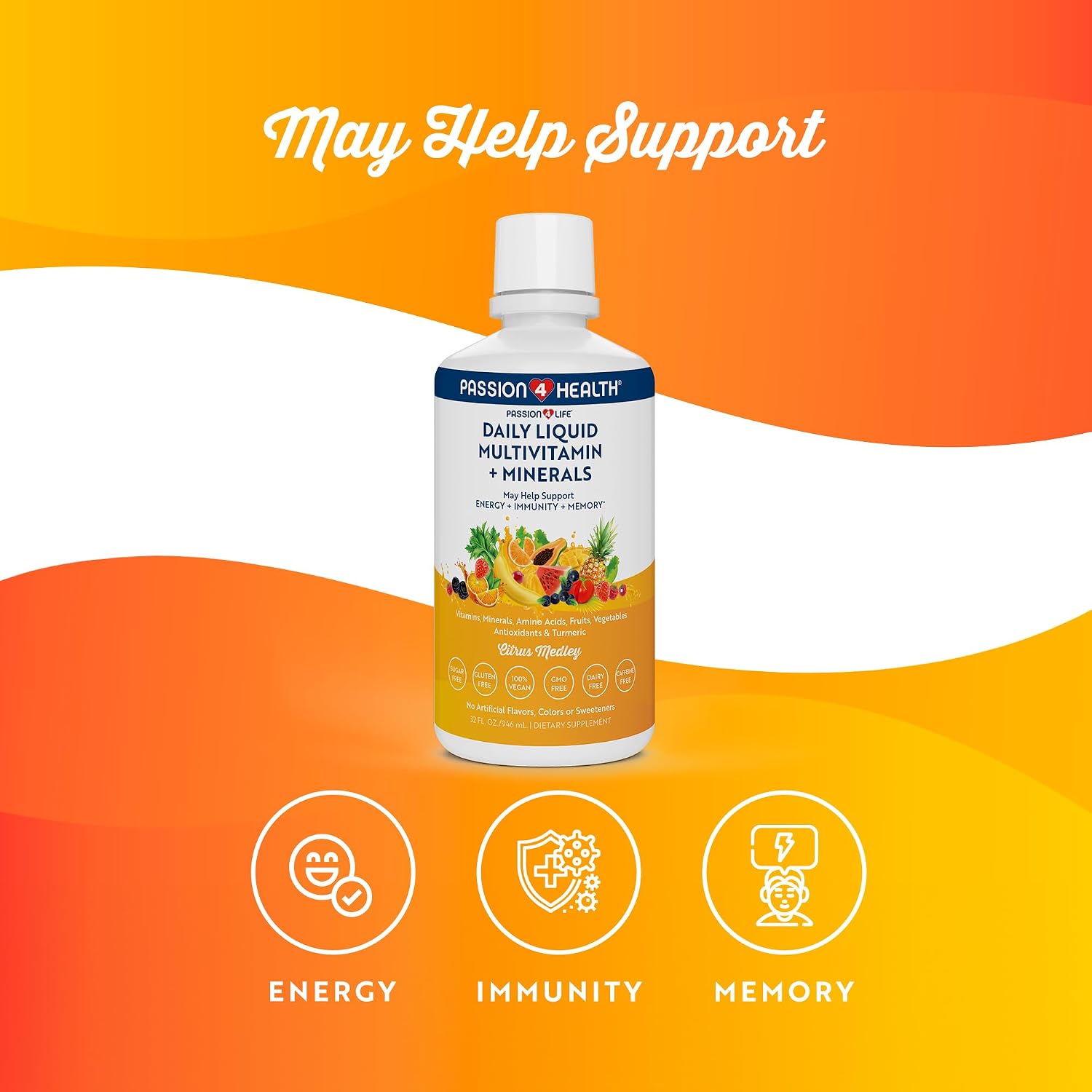 Passion 4 Life Liquid Multivitamin Plus Organic Liquid D3K2 Omega 3
