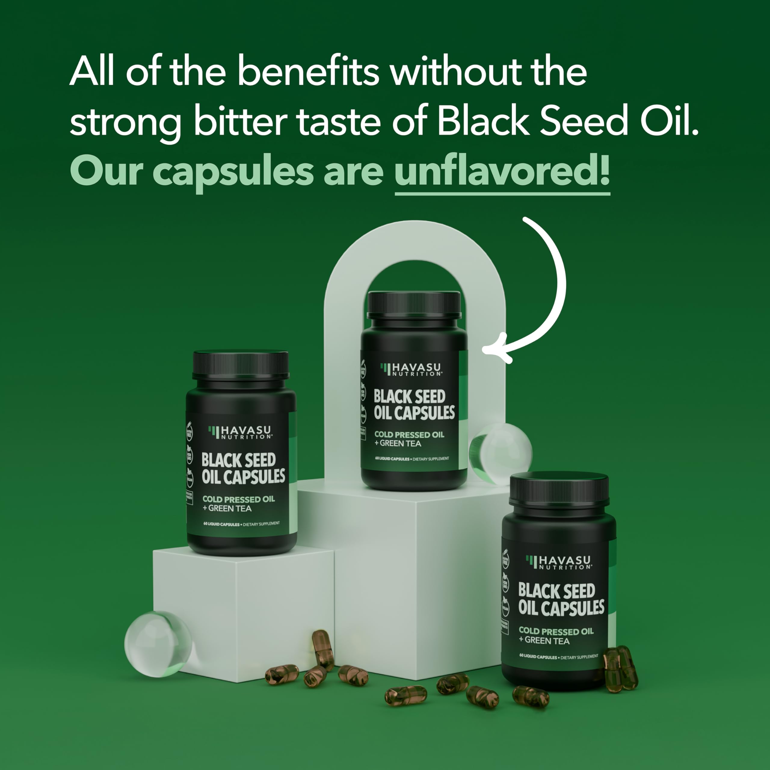 Black Seed Oil Capsules, Vegan, Non-GMO, Cold-Pressed Nigella Sativa, 90ct | 1500mg Per Serving Black Cumin Supplement for Skin Health, Immune Function, and Digestive Health, Unflavored, 30 Servings