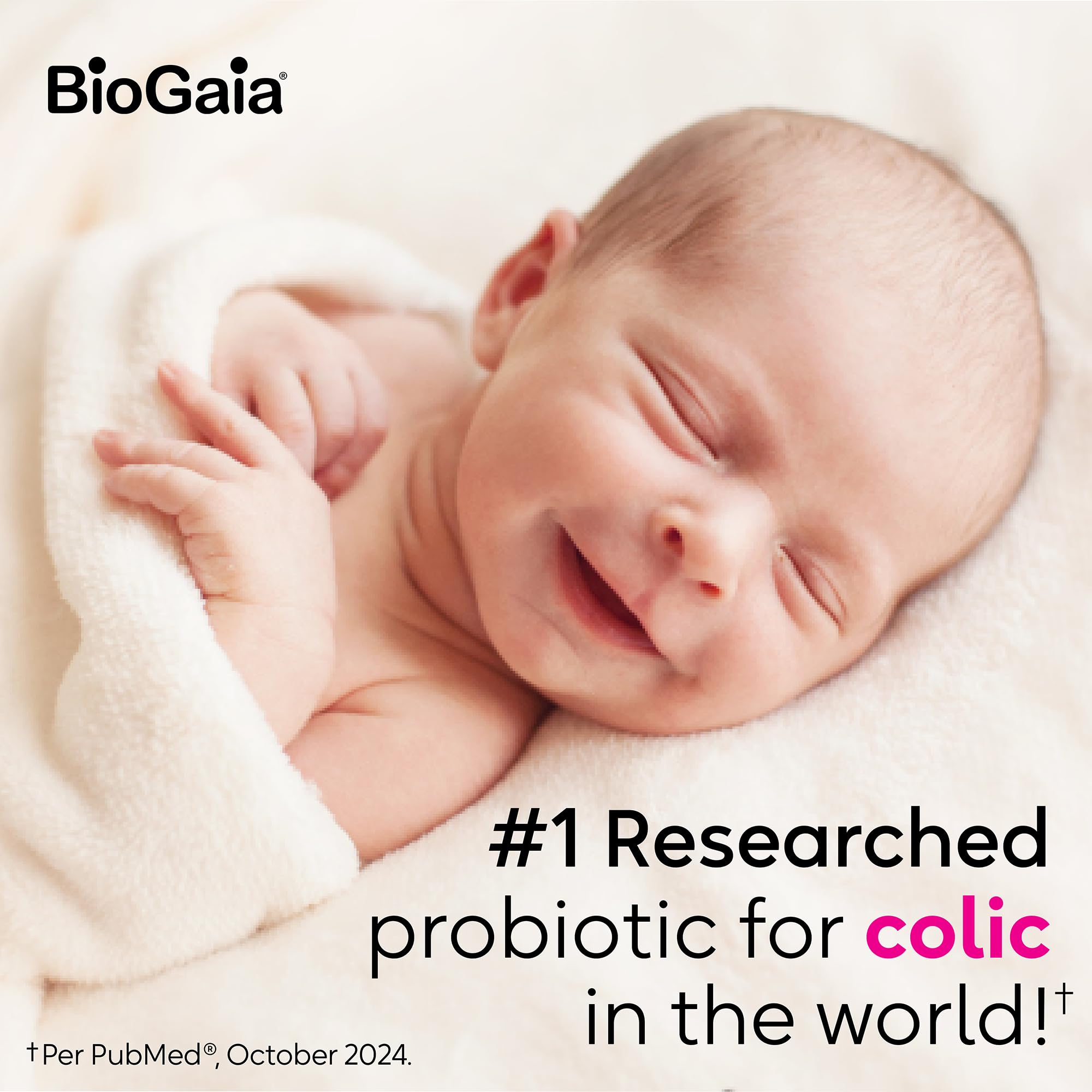 BioGaia Baby Probiotic Drops + Vitamin D | Colic & Gas Relief | 50 Servings | Pediatrician-recommended | Ease Crying, Fussing, Colic, Gas, Spit-ups & Occasional Constipation + Vit D | Safe for Newborns