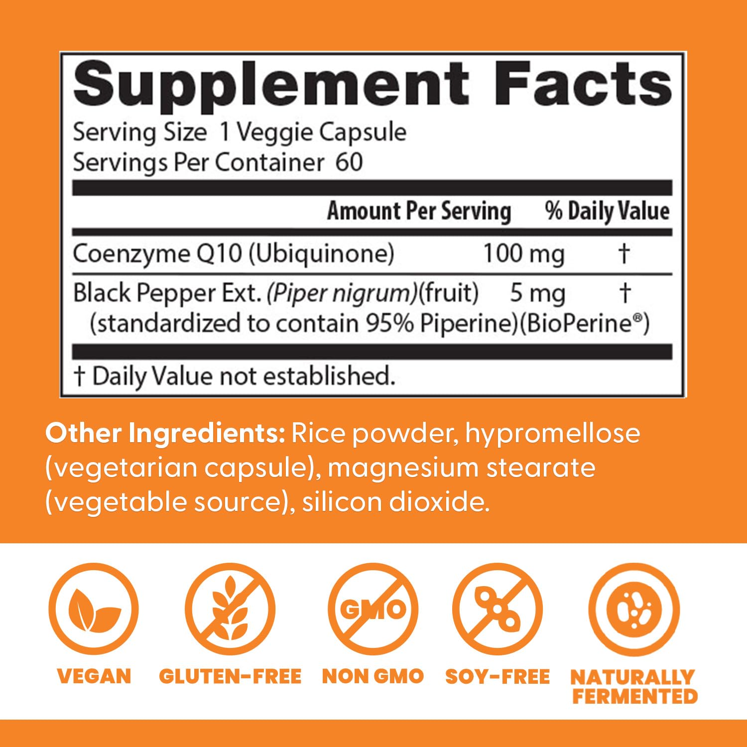 Doctor's Best High Absorption CoQ10 with BioPerine Supplement - Coenzyme Q10 Caps for Heart Health & Antioxidant Support, CoQ10 100mg for Women & Men, Non GMO, Naturally Fermented - 120 Veg Capsules
