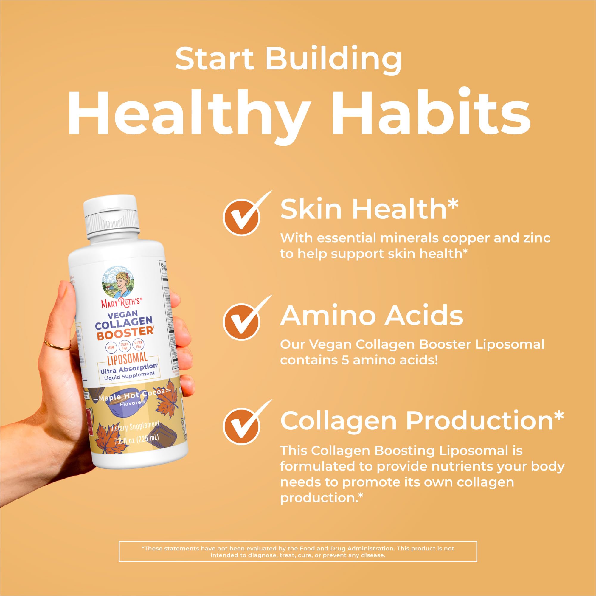 MaryRuth Organics Collagen Booster Liposomal, Sugar Free, Liquid Collagen Booster with Vitamin C, Vitamin E, Zinc, Copper & Silica, Skin Care & Joint Support Supplement, Vegan, Non-GMO, 7.6 Fl Oz MARYRUTH'S buy supplements Au