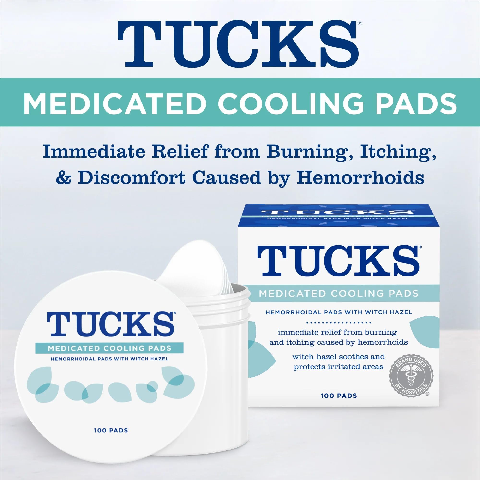 TUCKS Medicated Cooling Pads, 200 Count - Witch Hazel Pads for Sensitive Areas, Cleanse and Protect from Irritation TUCKSBuy Supplements Australia