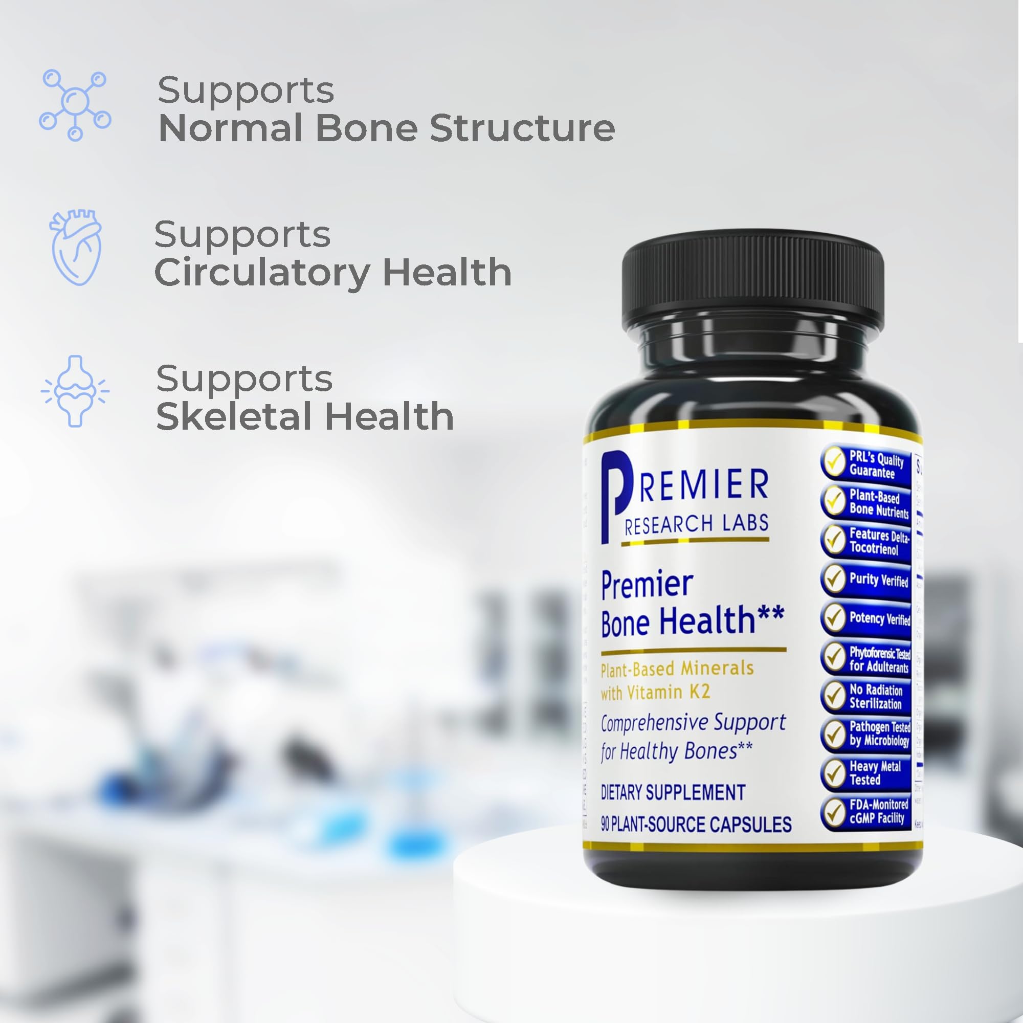 Premier Research Labs Premier Bone Health - Bone Health Vitamins, Bone Strength Supplement for Women & Men, Calcium Supplement with Vitamin K2, Healthy Bone Support - 90 Capsules Premier Research LabsBuy Supplements Australia