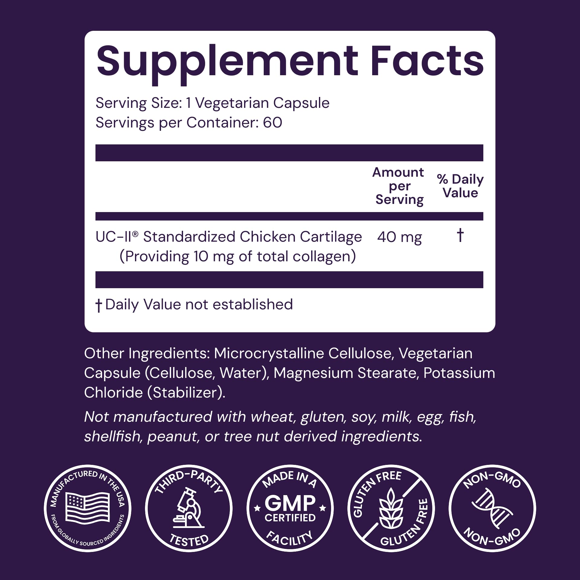 Healthy Origins UC-II Collagen 40 mg, 120 Veggie Caps