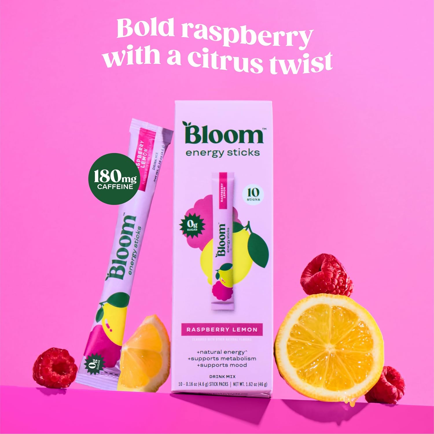 Bloom Energy Sticks RaspberryLemonade and Hydration Sticks Strawberry Lemonade Bundle