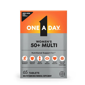One A Day Multivitamin for Women 50 and Over Tablets, Womens Multivitamin 50 plus with Vitamins D, C, E, Zinc & Biotin, Daily Vitamins for Woman 50+, 65 Ct ONE A DAY
