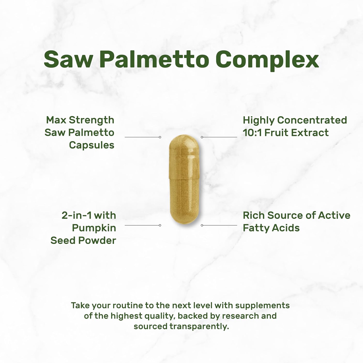 Saw Palmetto Supplement with Pumpkin Seed, 300 Capsules | Promotes Prostate Health | DHT Blocker | Hair Growth Vitamins, Maintain Normal Urinary Frequency