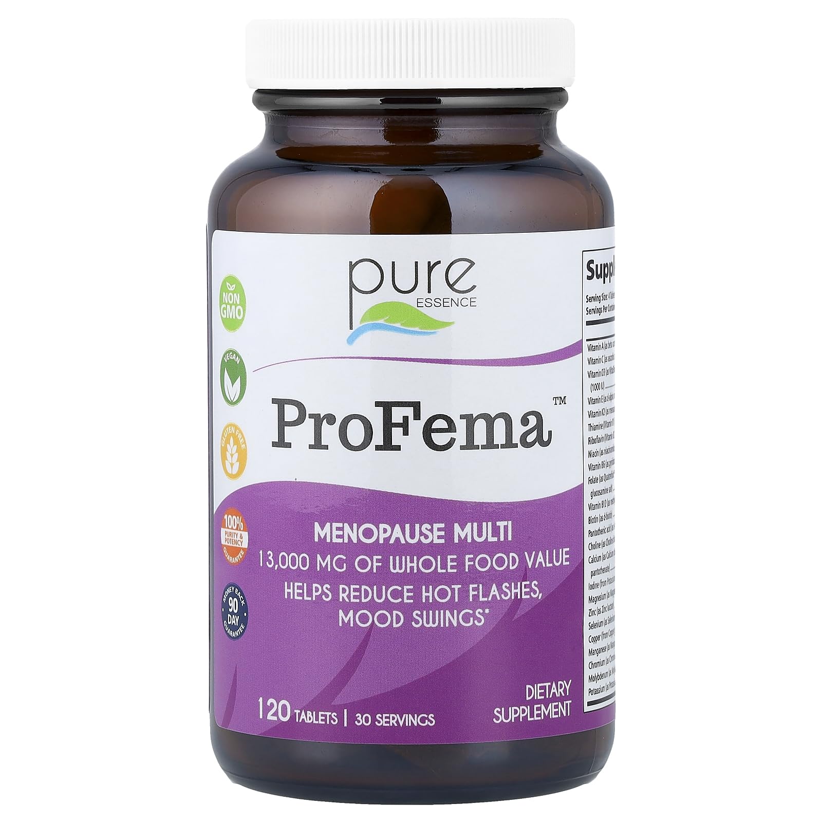 Pure Essence Labs ProFema - Multivitamin for Women - Natural Menopause Relief Supplement - Promotes Hormone Balance, Reduces Hot Flashes, Mood Swings, Night Sweats (60 Capsules)