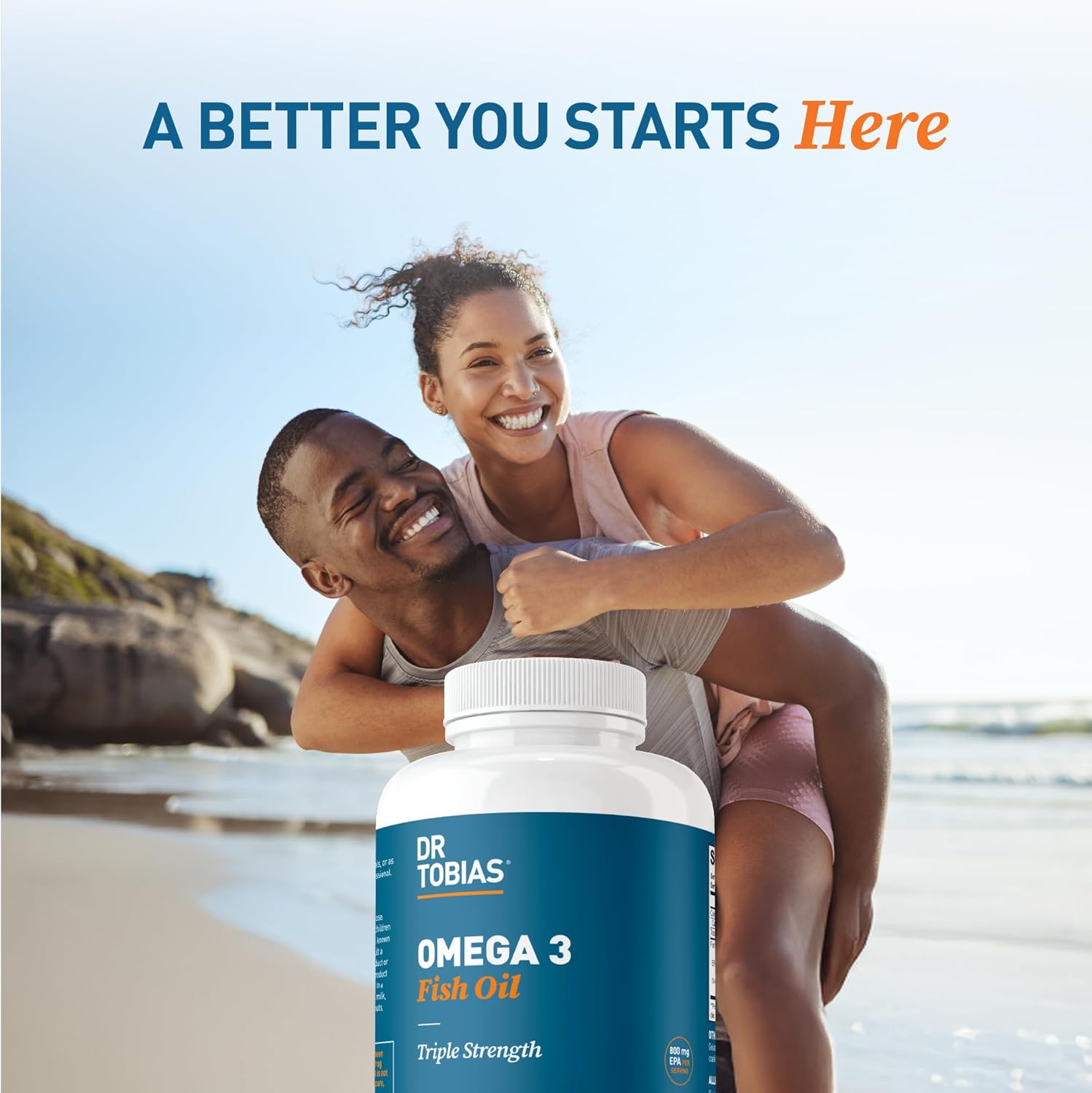 Dr. Tobias Omega 3 Fish Oil 2000mg Triple Strength | 180 Softgels | Heart, Brain & Joint Support | 2,000 mg Fish Oil | 800 mg EPA + 600 mg DHA | Delayed Release Omega 3 Supplement | 90 Servings