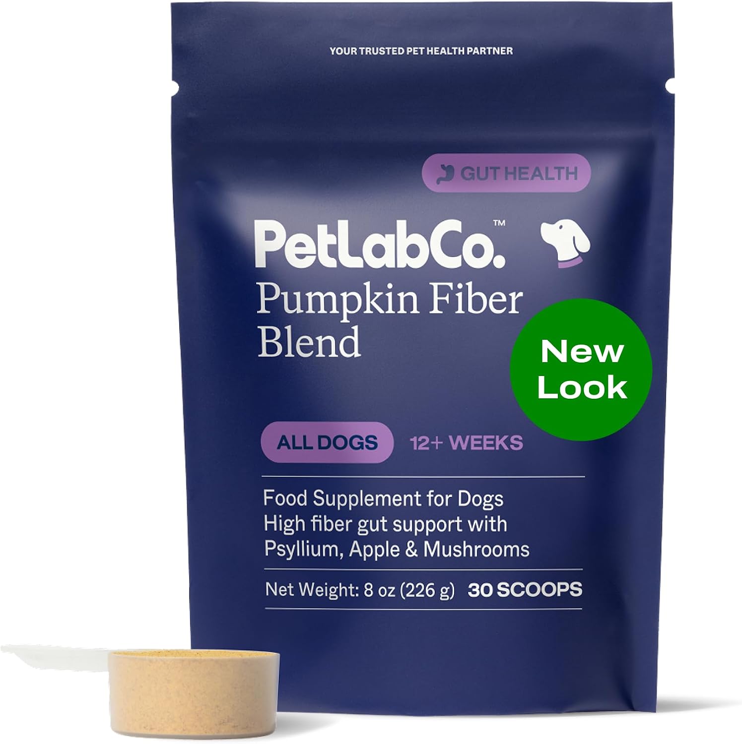 PetLab Co. Pumpkin Powder for Dogs, Supplement Powder | Fiber-rich prebiotic powder sprinkled onto food to support firm stools and a balanced gut