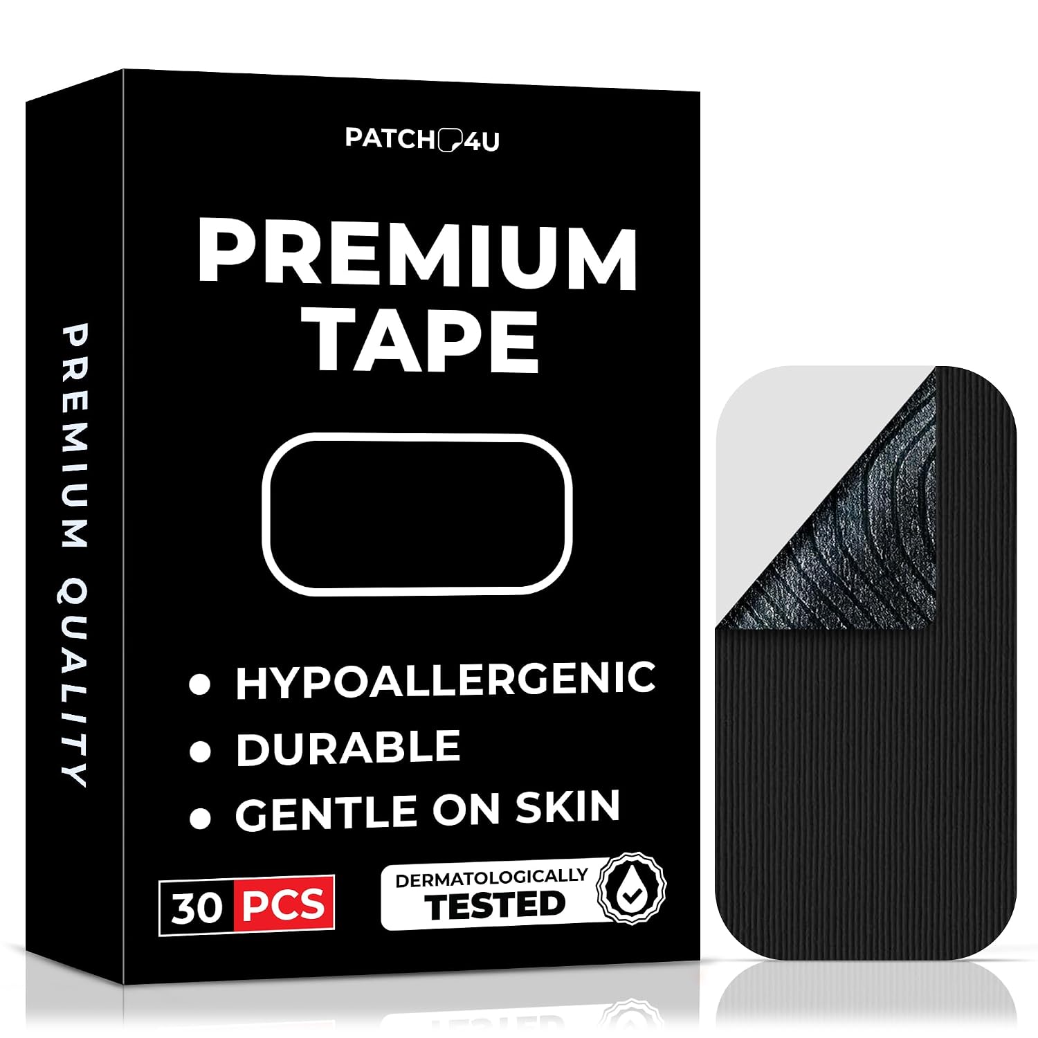 PATCH4U Premium Tape (30 Pack) - Pain Free Removal, Hypoallergenic | Latex Free & Gentle On Skin, Packaging May Vary, Skin Friendly Adhesive Cotton Tape
