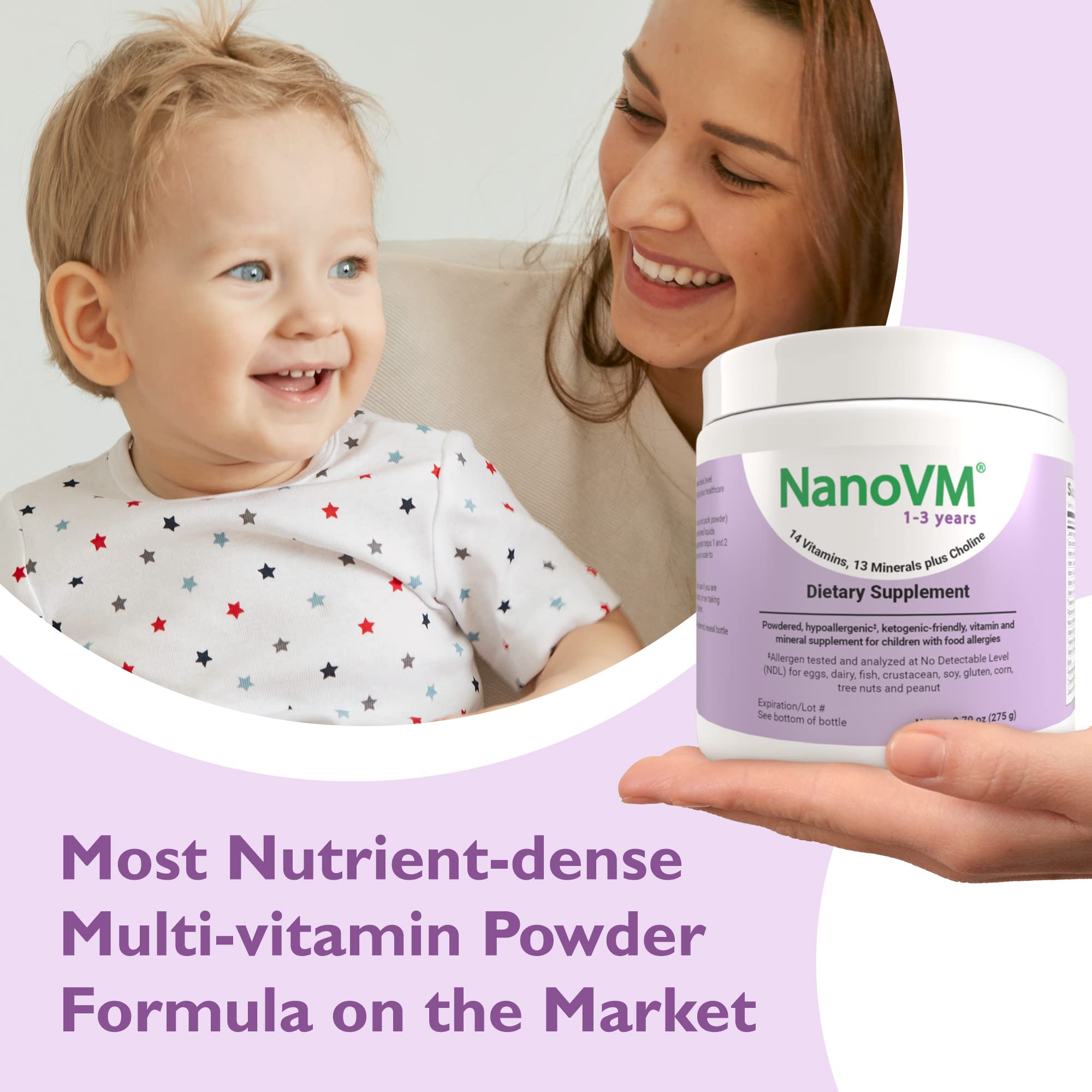 t/f, Dietary Supplement for Tube Feeding, Allergen-Free Kids Multivitamin, Unflavored Vitamin Powder with 14 Vitamins & 13 Minerals, Low-Carb Kids Vitamins, 275g - Solace Nutrition