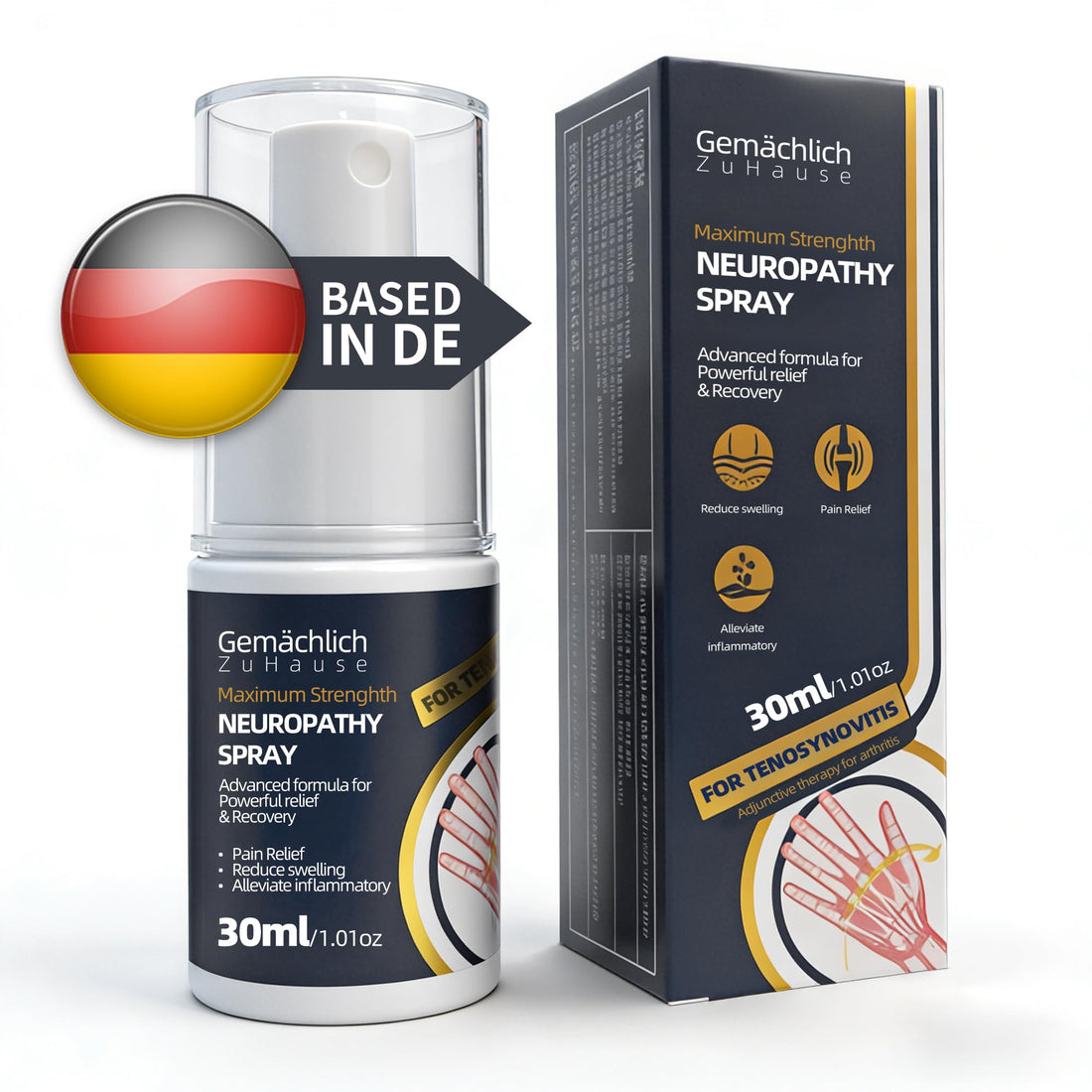 NDC Listed Wrist and Hand Pain Relief Arnica Spray - Maximum Strength Arnica for Carpal Tunnel and Mommy Thumb - Instant Warming for Trigger Finger Stiffness - Non Sticky Formula 30 mL Gemächlich Zu HauseBuy Supplements Australia