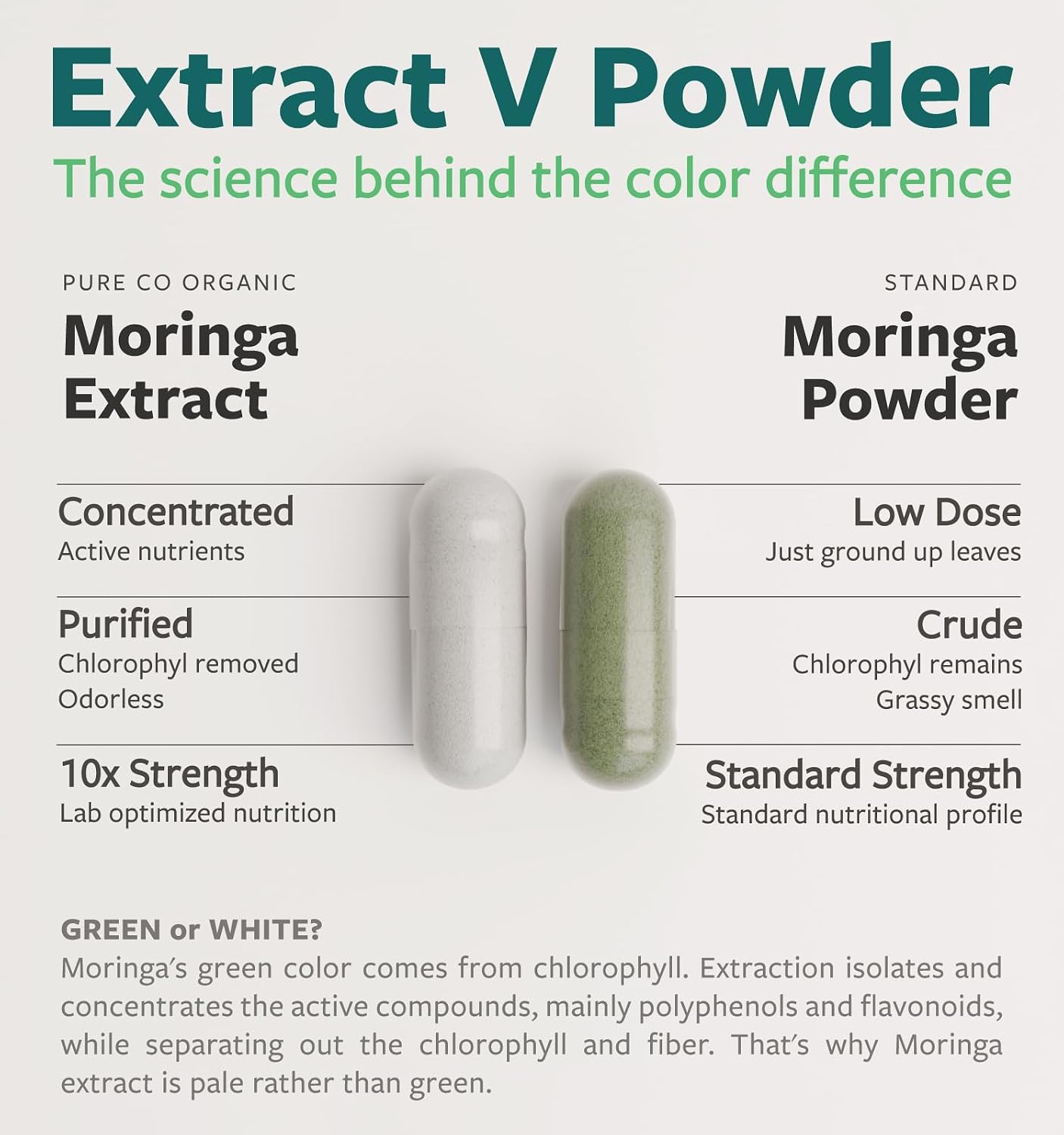 USDA Organic Moringa Capsules - High Potency Organic Moringa 500mg Extract 10:1 Per 1 Capsule Serving - Nutrient Dense Green Superfood Antioxidant - Vegan & Non-GMO Moringa (2 Month Supply)