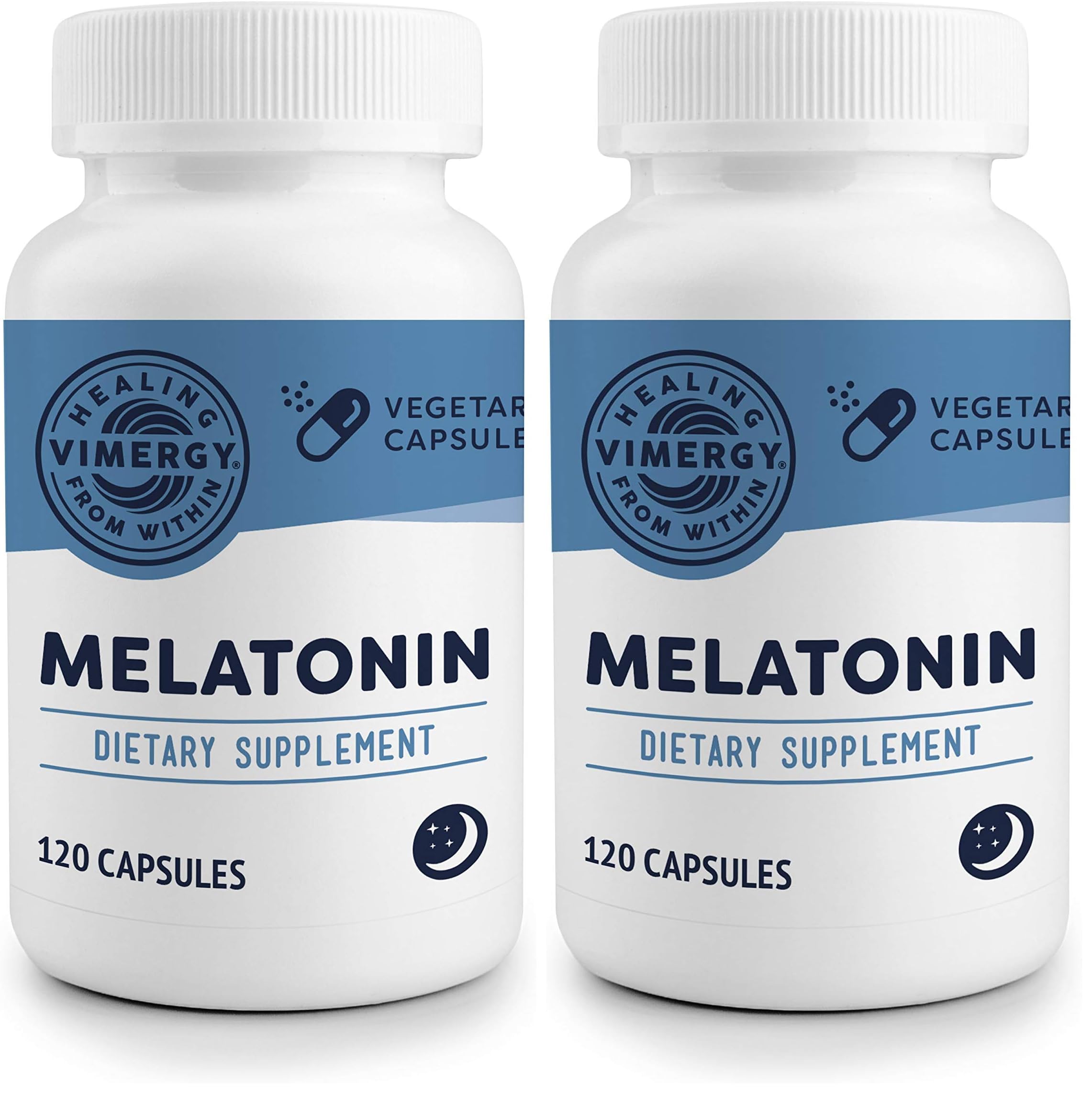 Vimergy Melatonin – Natural Sleep Aid – Sleep Supplement – Helps You Fall Asleep Faster & Stay Asleep Longer - Non-GMO, Gluten-Free, Kosher, Soy-Free, Vegan, Paleo (120 Counts)